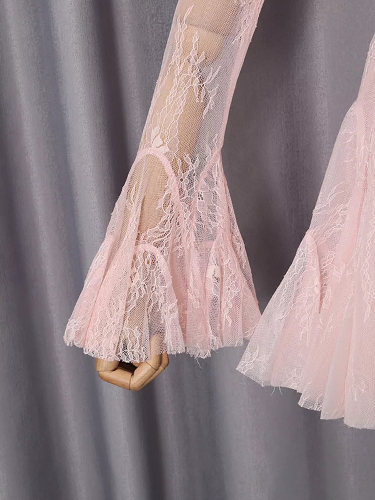 Lace Flare Sleeve Mini Dress - SuzRevera