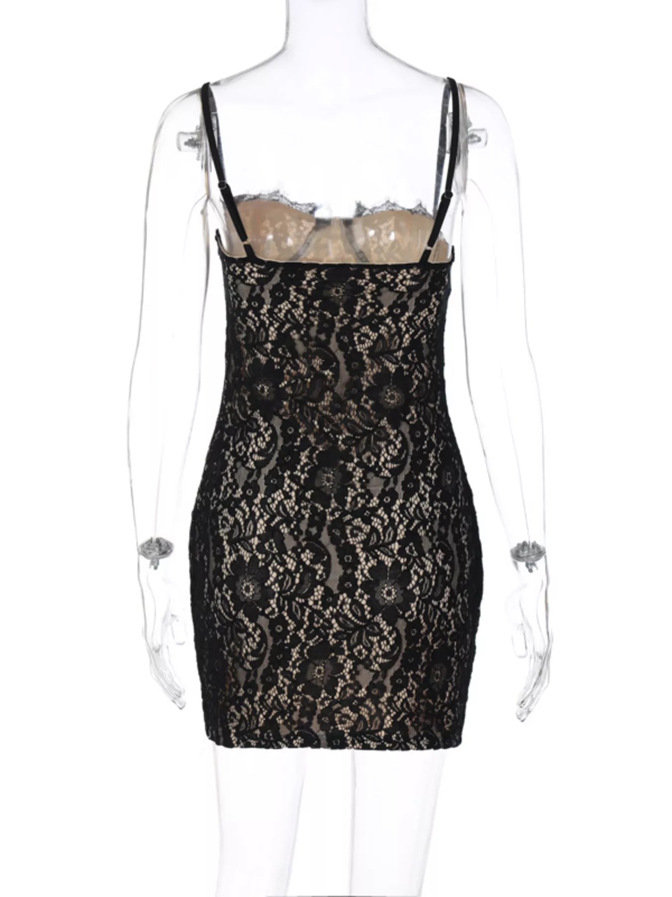 Lace Spaghetti Strap Mini Dress - SuzRevera