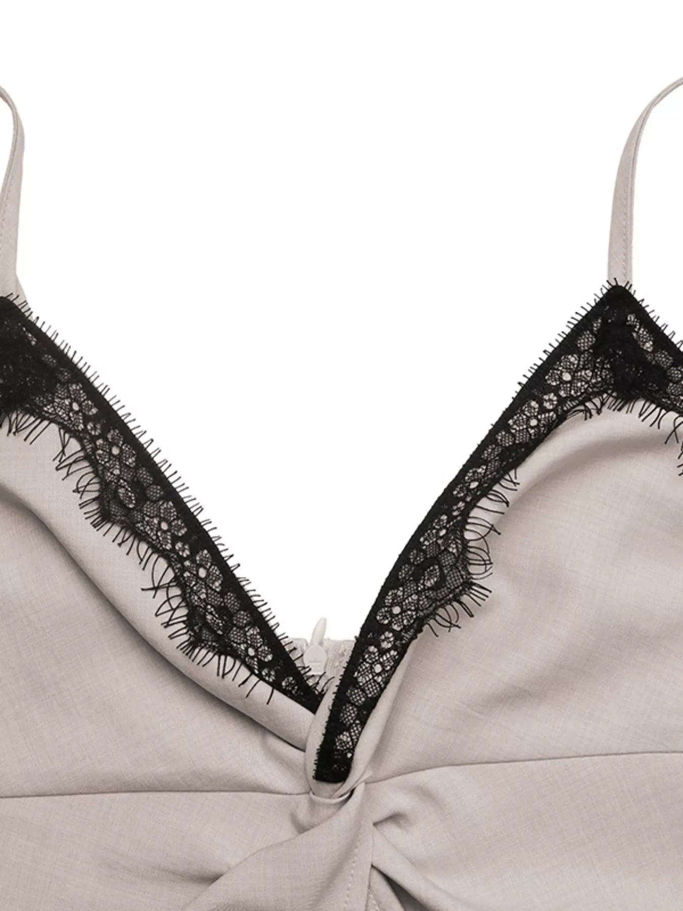 Lace Trim Twist Front Cami - SuzRevera