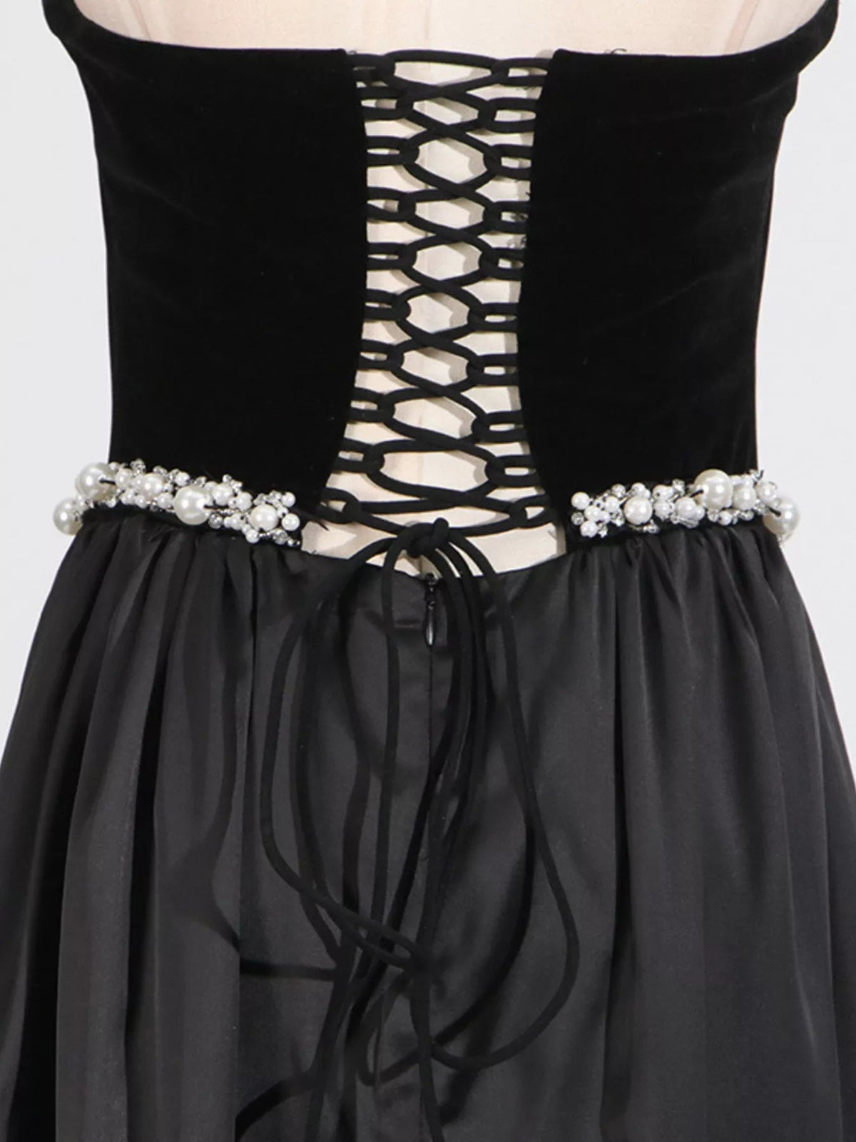 Lace Up Back Tube Maxi Dress - SuzRevera
