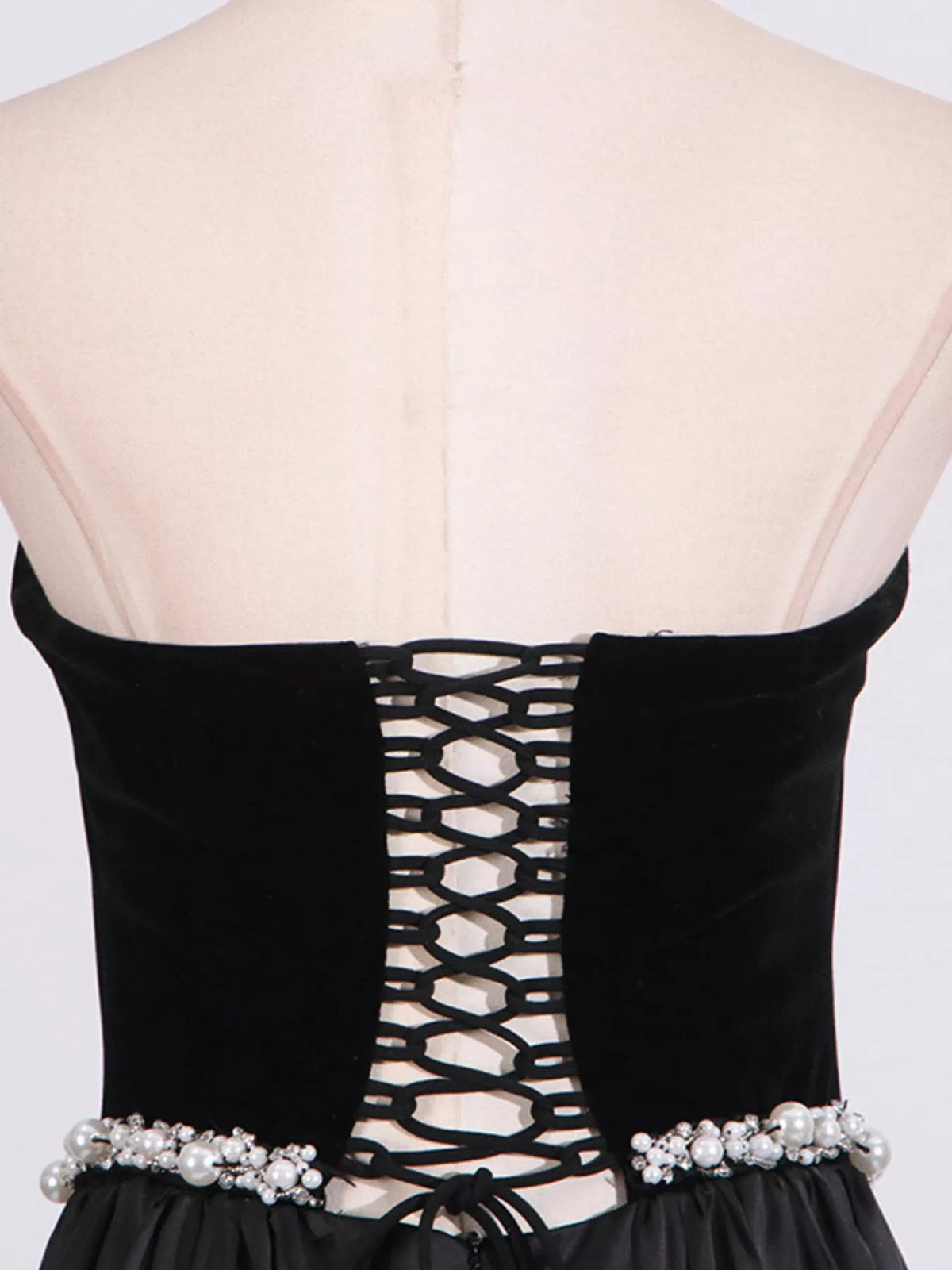 Lace Up Back Tube Maxi Dress - SuzRevera