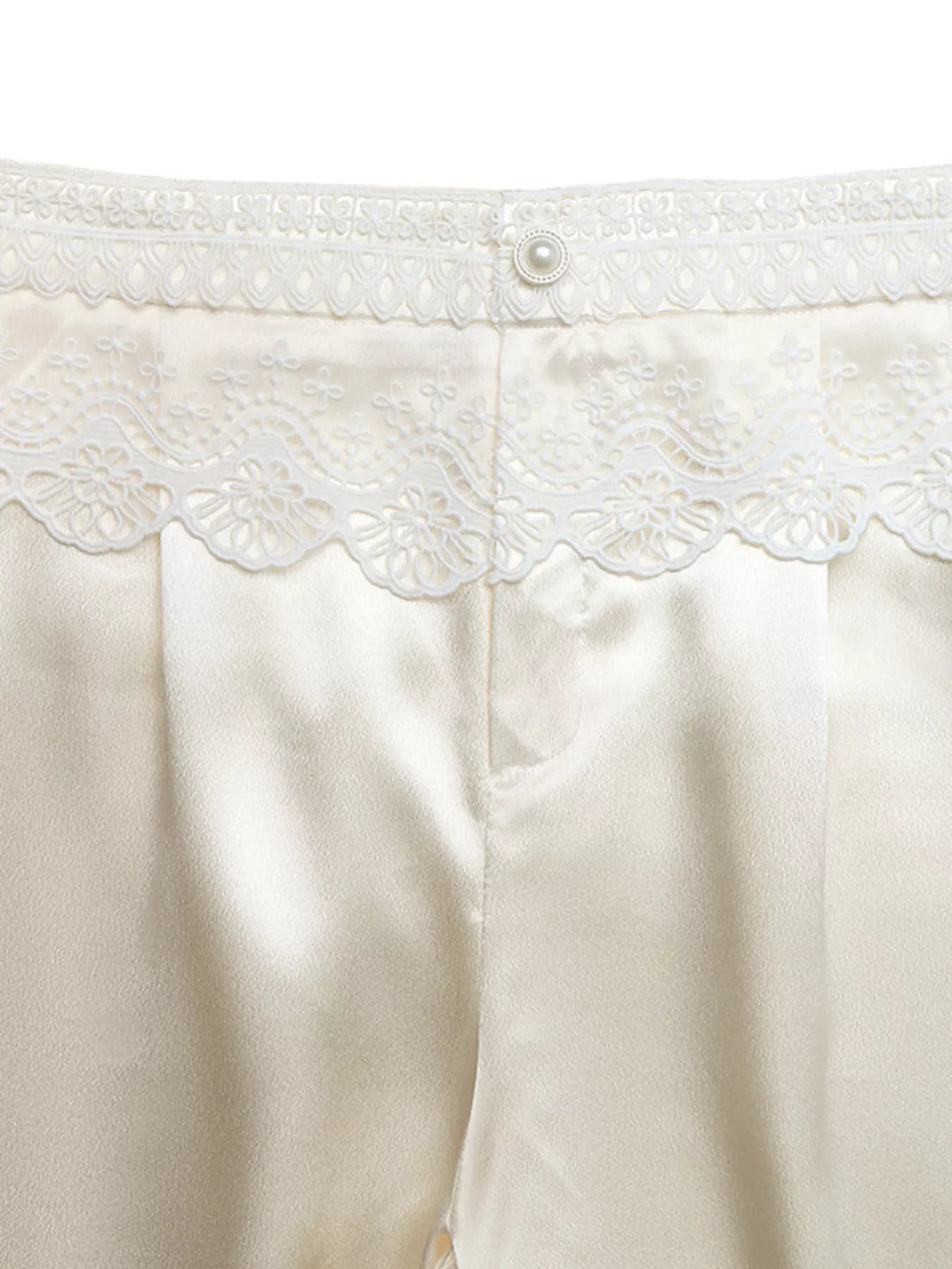 Lace Waist Wide Leg Pants - SuzRevera