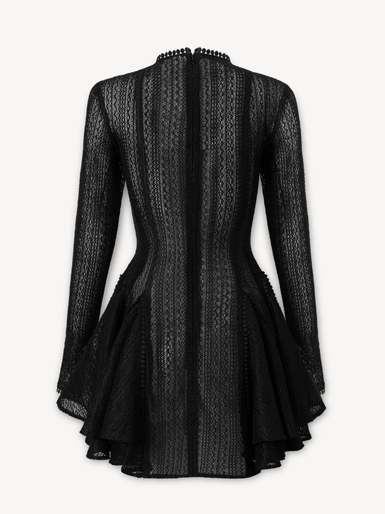 Layered Round Neck Long Sleeve Dress - SuzRevera