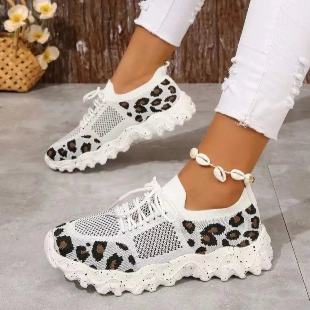 Leopard Mesh Round Toe Athletic - SuzRevera