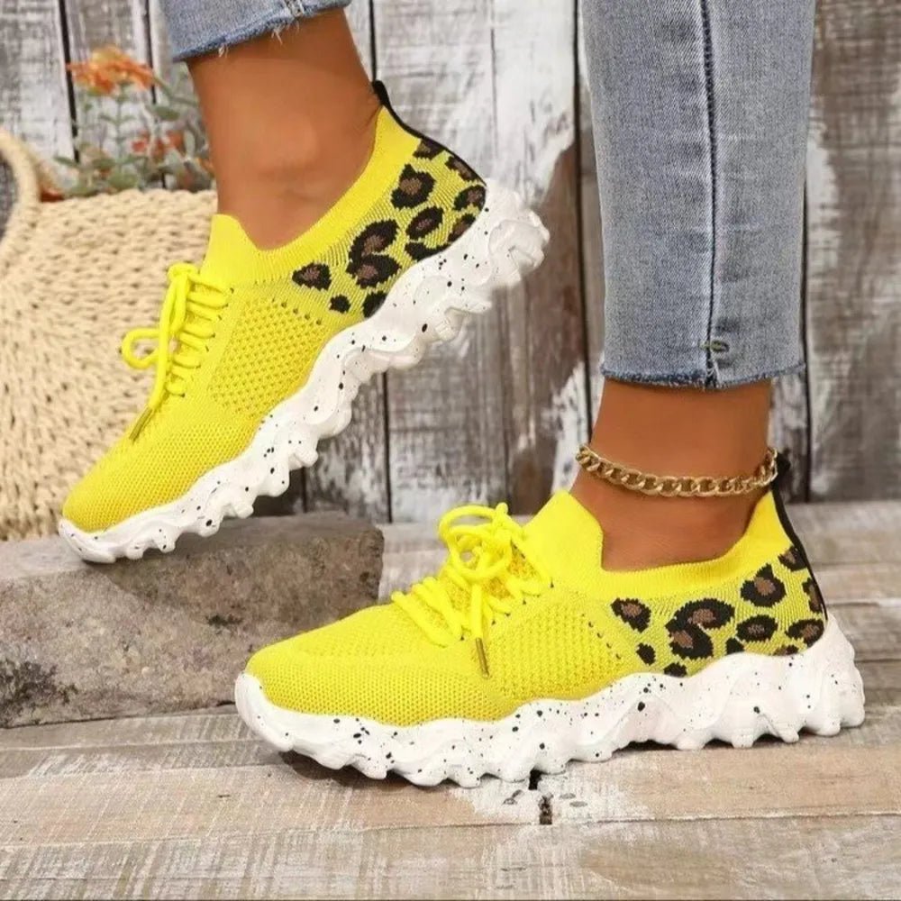 Leopard Mesh Round Toe Athletic - SuzRevera