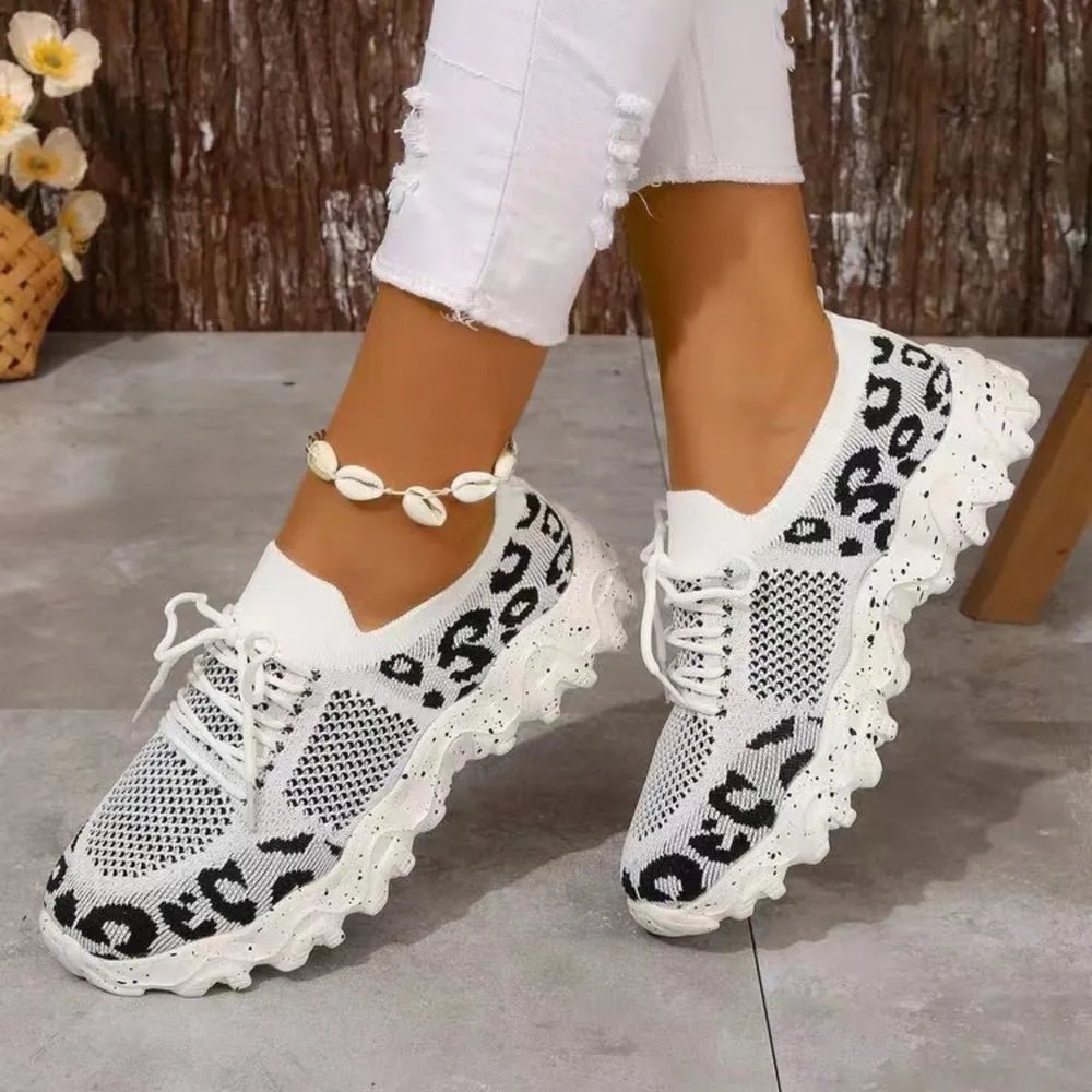 Leopard Mesh Round Toe Athletic - SuzRevera