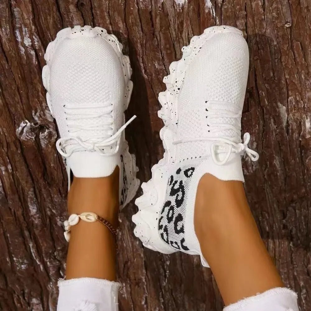Leopard Mesh Round Toe Athletic - SuzRevera