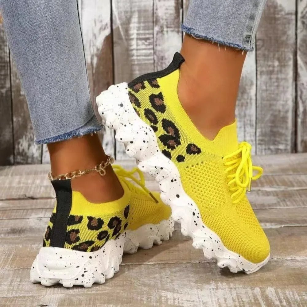 Leopard Mesh Round Toe Athletic - SuzRevera