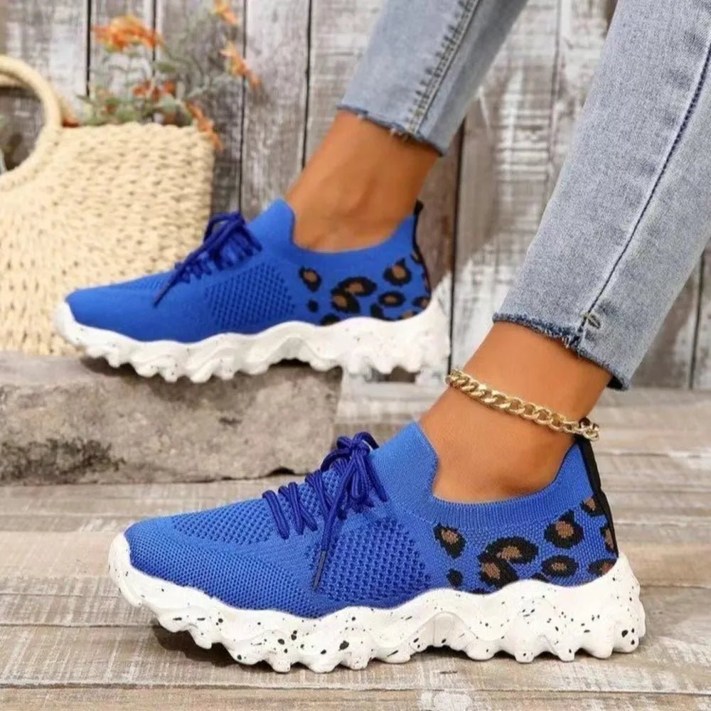 Leopard Mesh Round Toe Athletic - SuzRevera