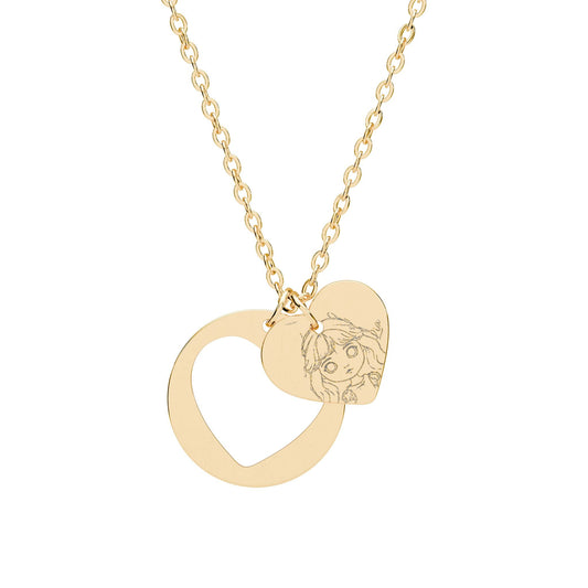 Lia Secret Garden Heart Necklace | Polished Stainless Steel - SuzRevera