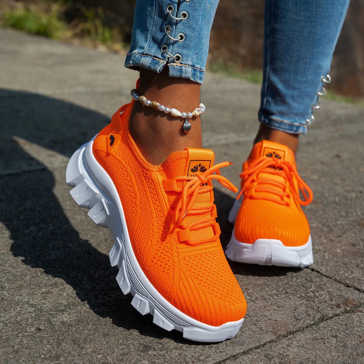Mesh Lace Up Platform Athletic - SuzRevera