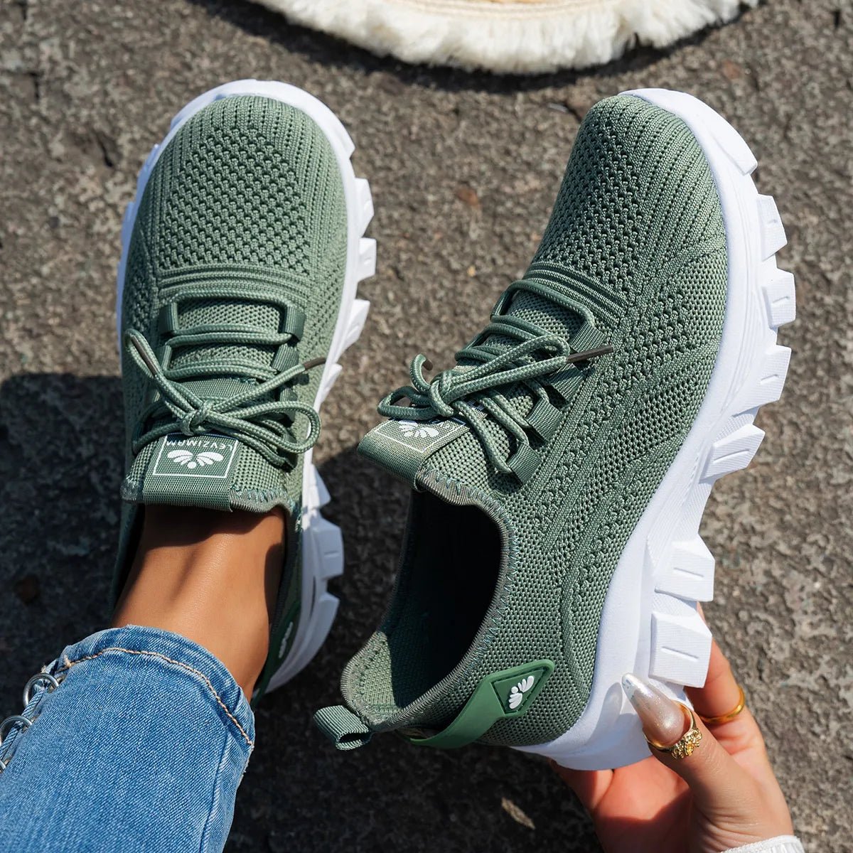 Mesh Lace Up Platform Athletic - SuzRevera