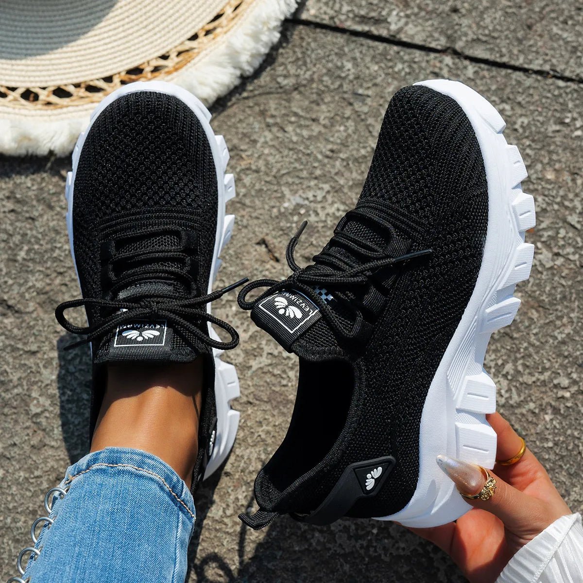 Mesh Lace Up Platform Athletic - SuzRevera