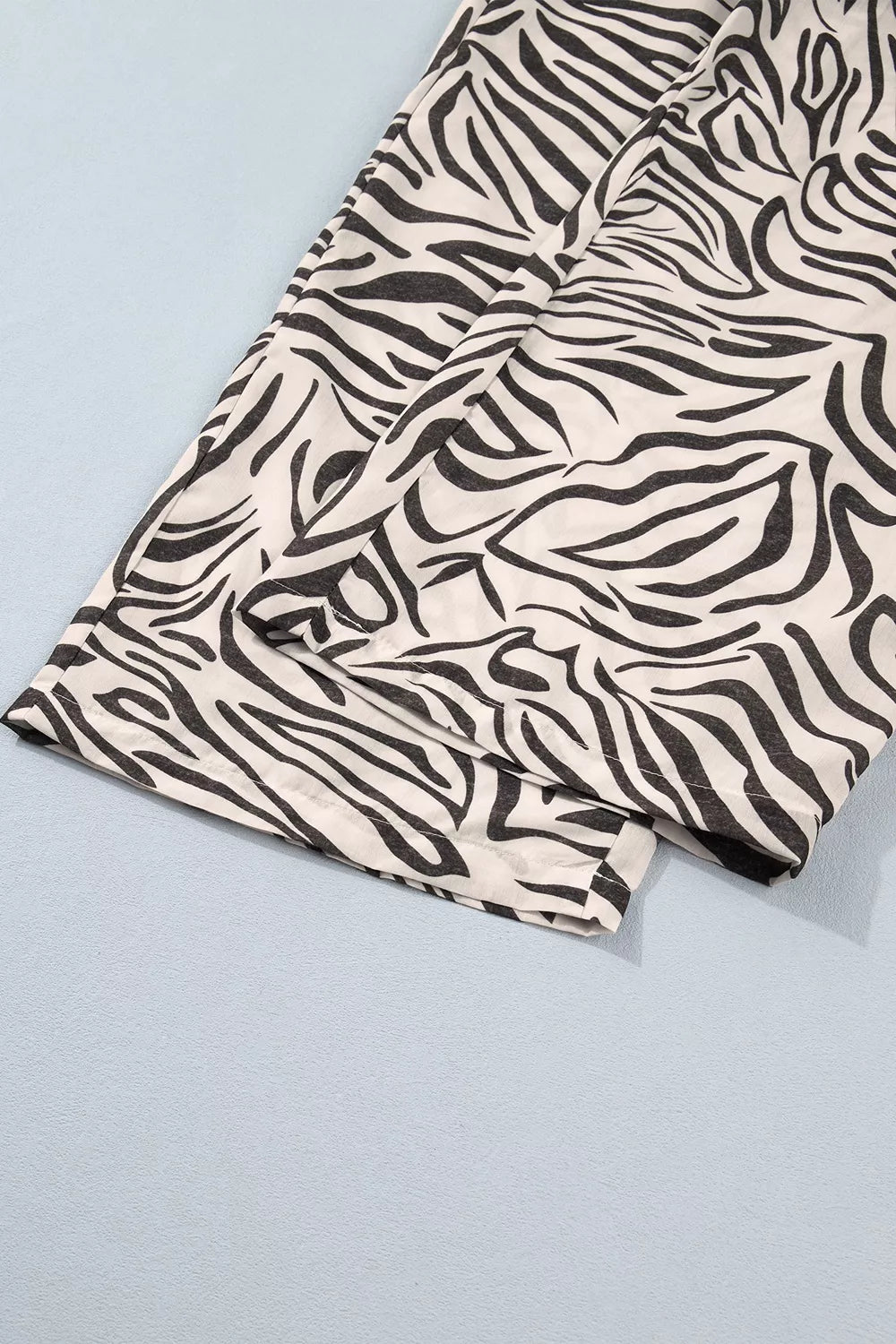 Multicolour Western Print Zebra Pattern Elastic Waist Pocket Pants - SuzRevera
