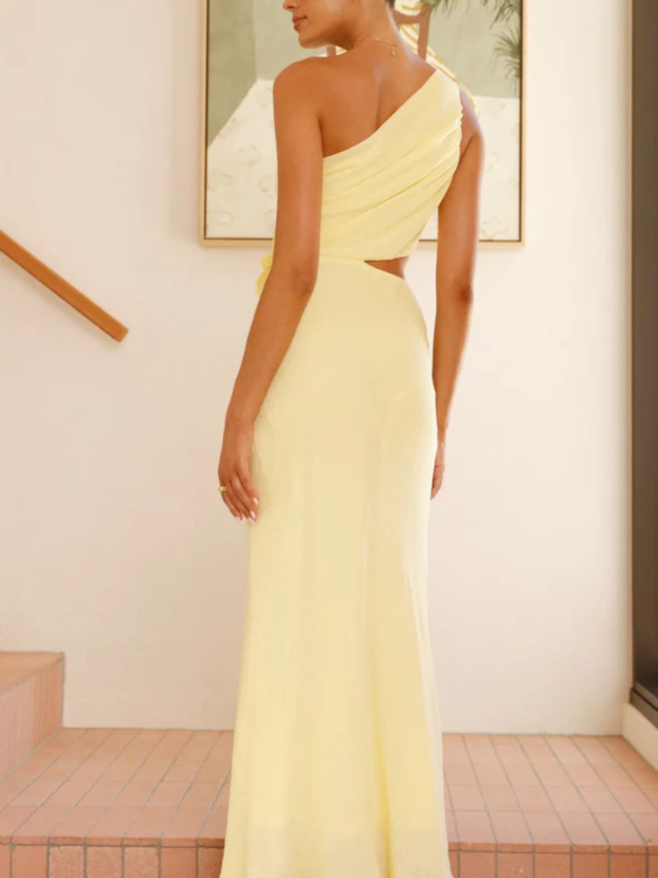 One - Shoulder Floral Cutout Dress - SuzRevera
