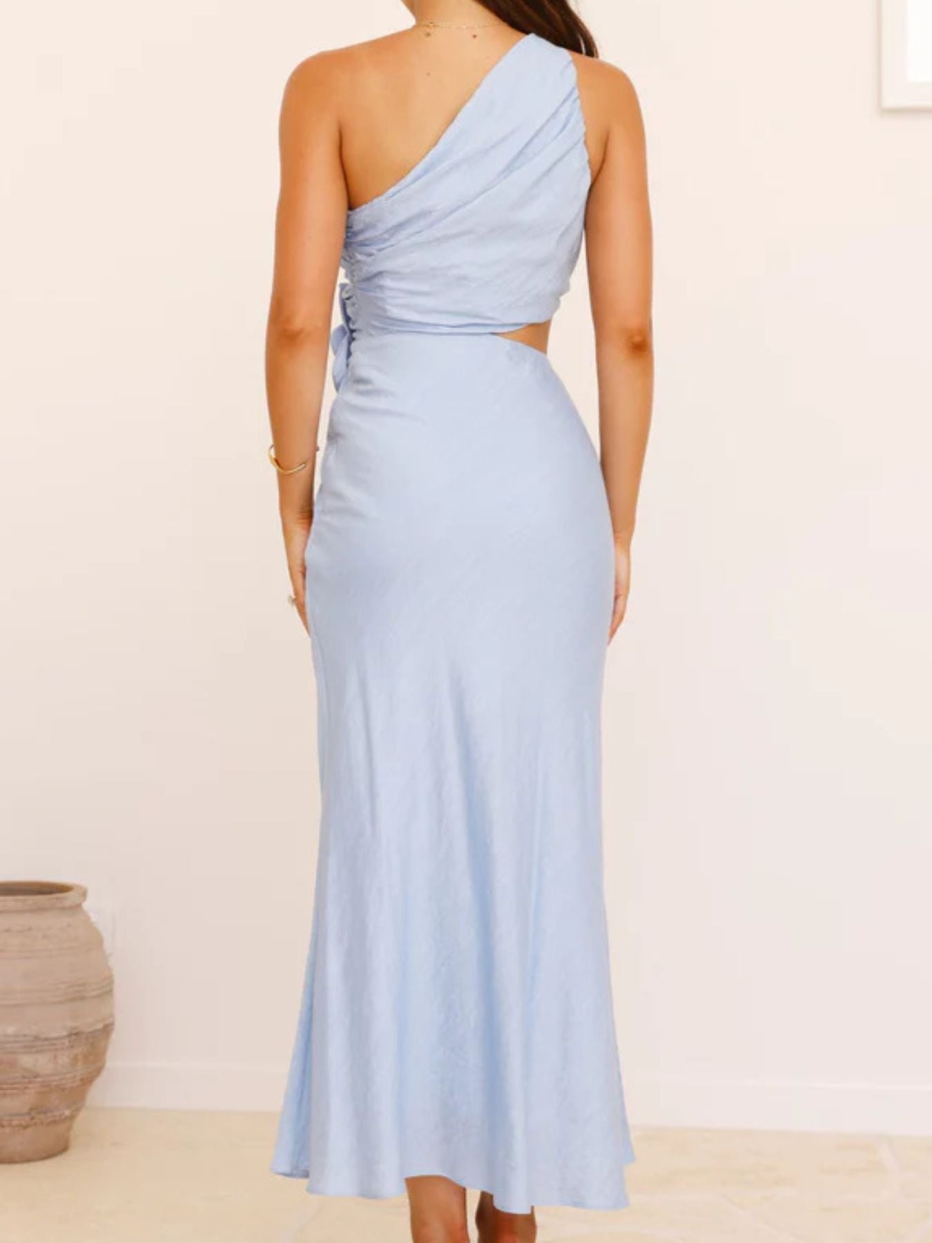 One - Shoulder Floral Cutout Dress - SuzRevera