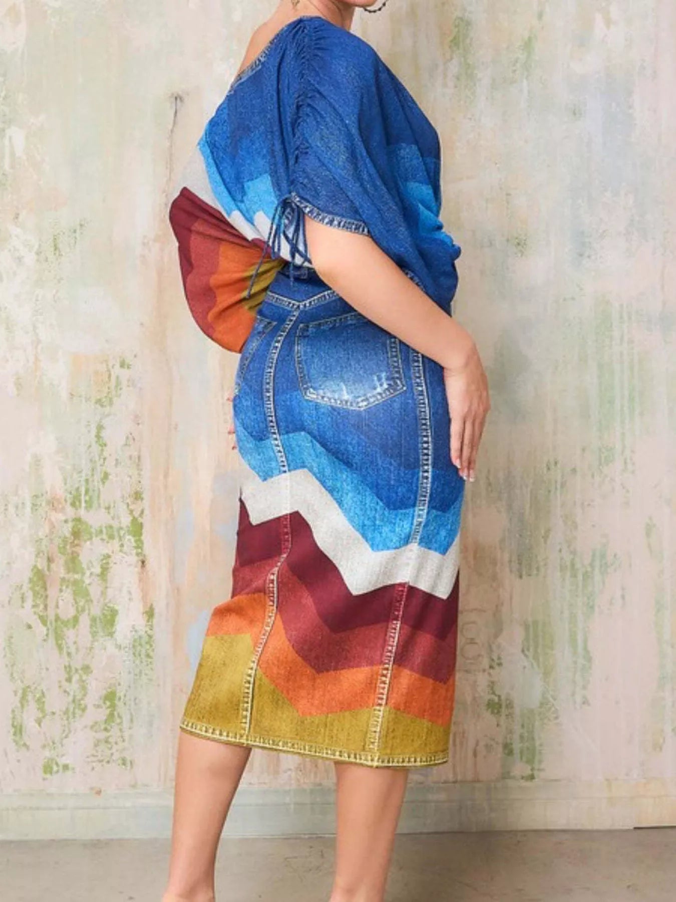 One Shoulder Top and Slit Skirt Set - SuzRevera