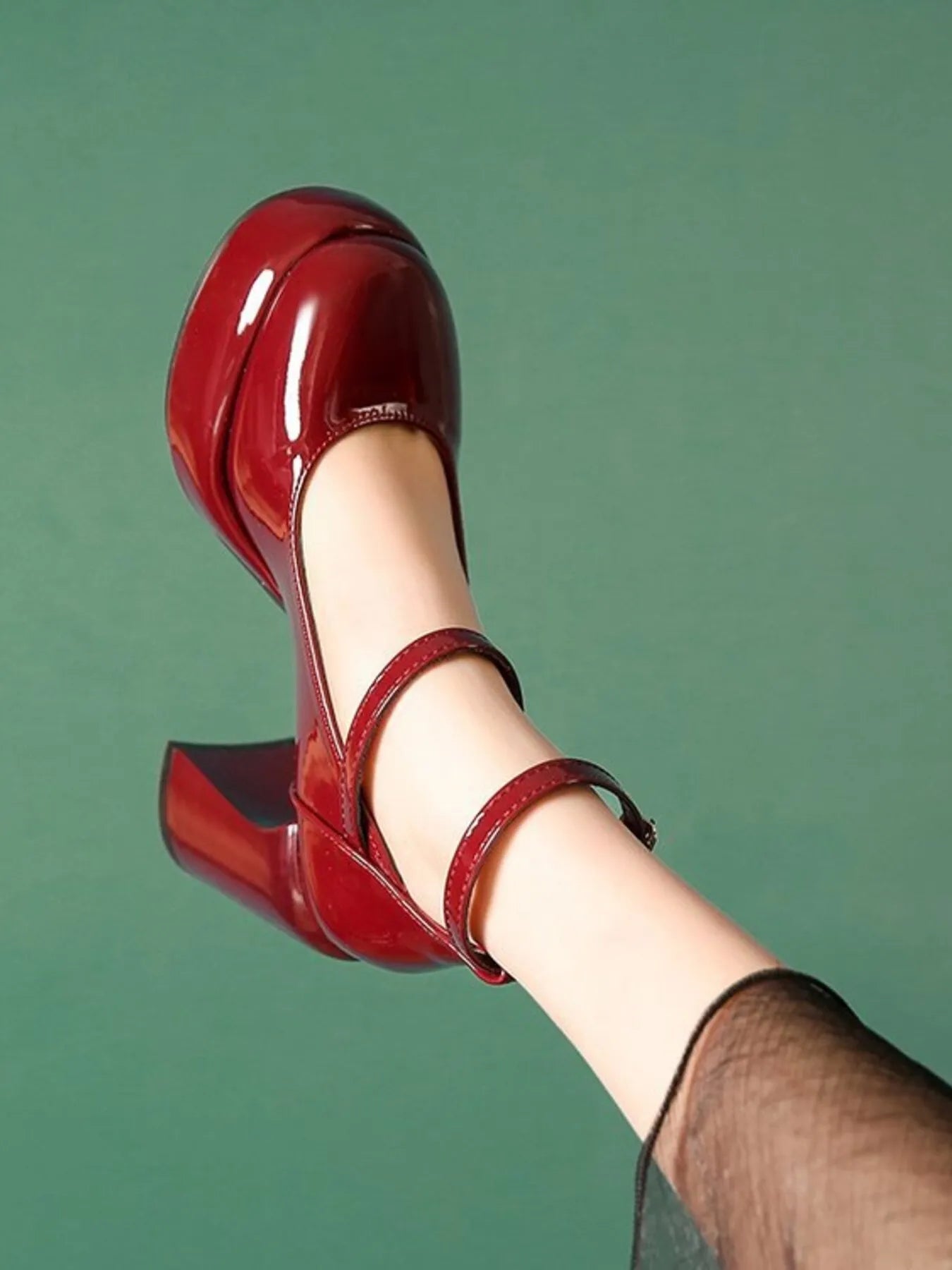 Patent Leather Mary Jane Platform Pumps - SuzRevera
