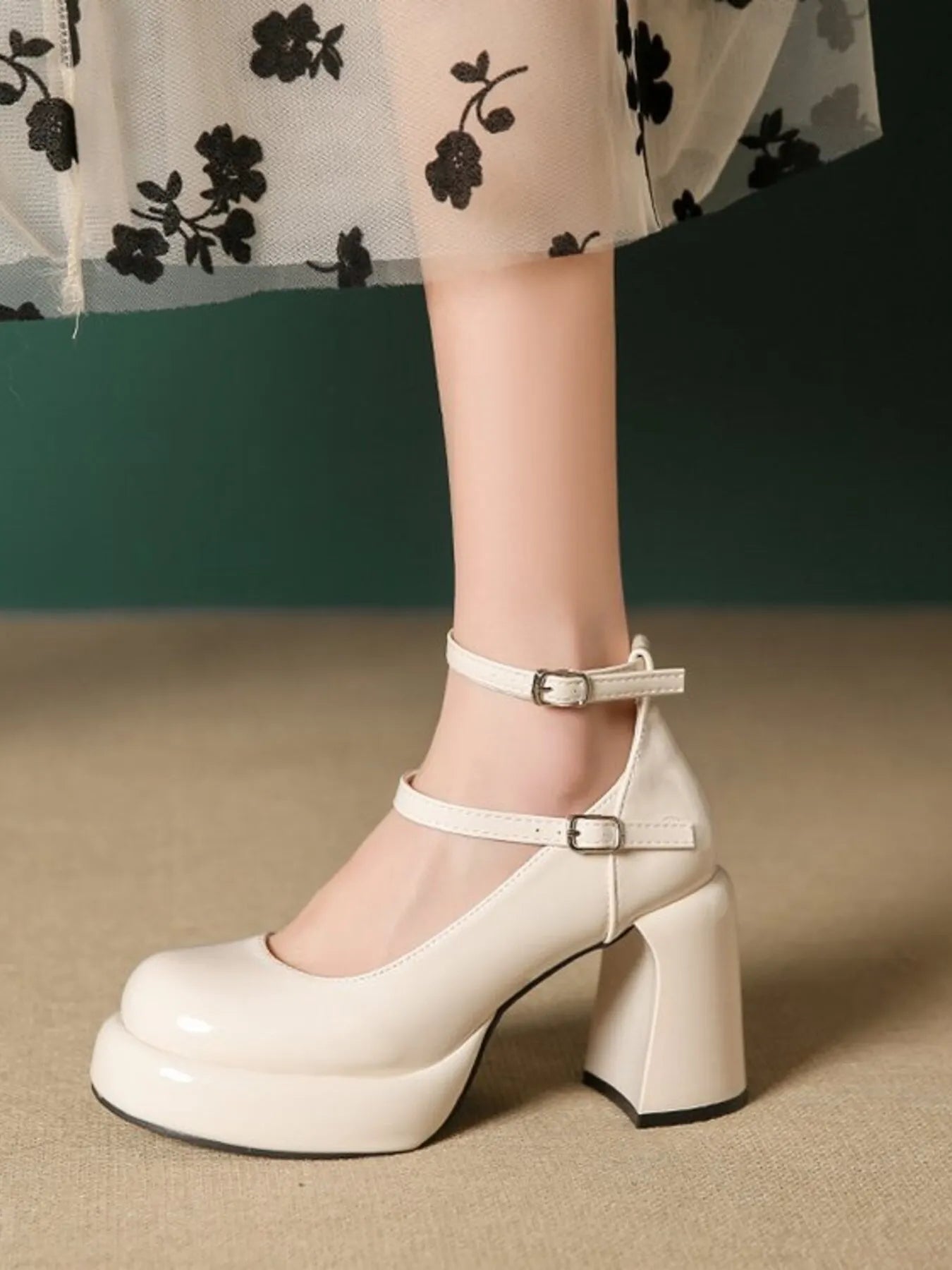 Patent Leather Mary Jane Platform Pumps - SuzRevera