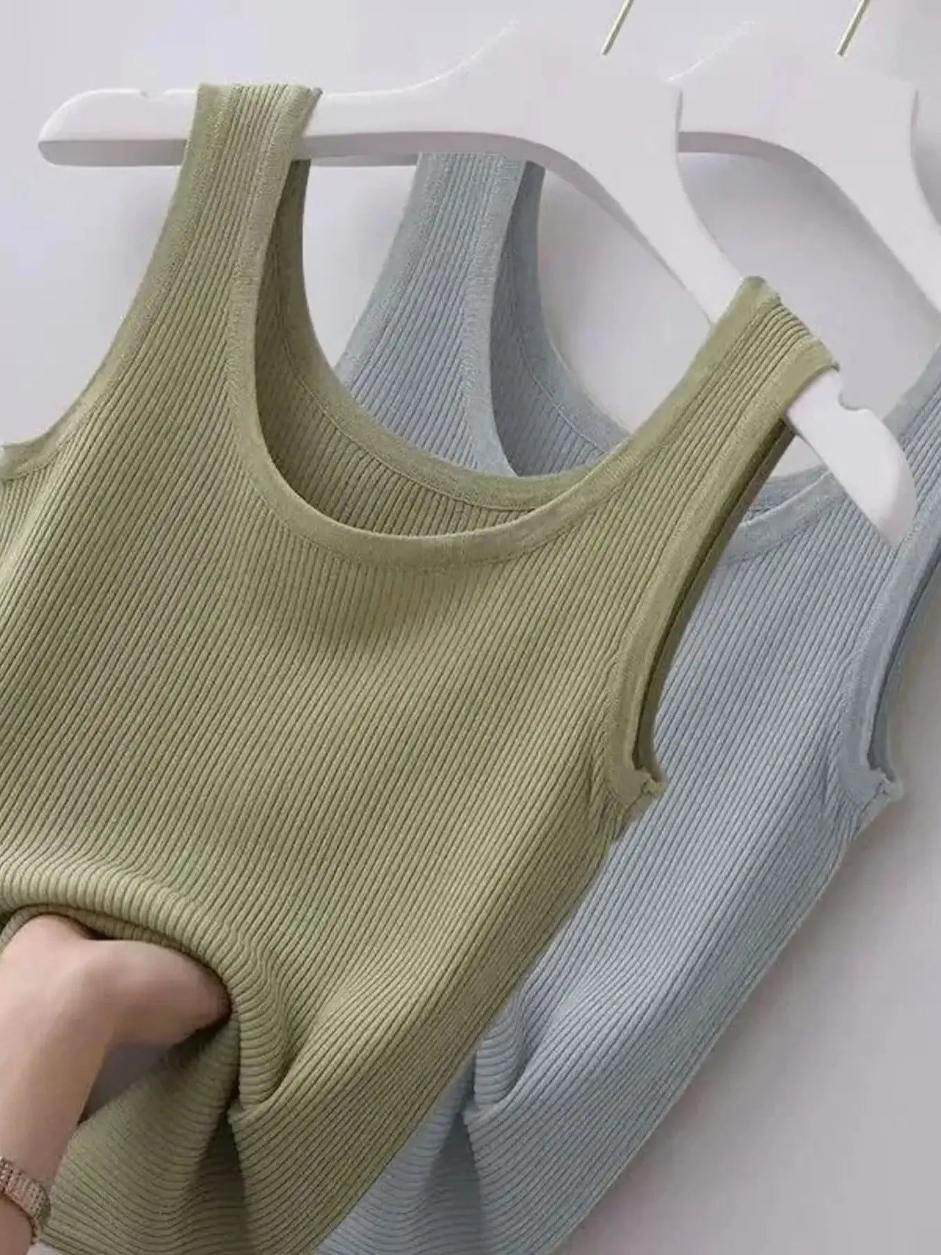 Plus Size Ribbed Knit Scoop Neck Tank Top - SuzRevera