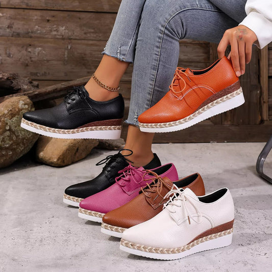 Point Toe Lace Up Sneakers - SuzRevera