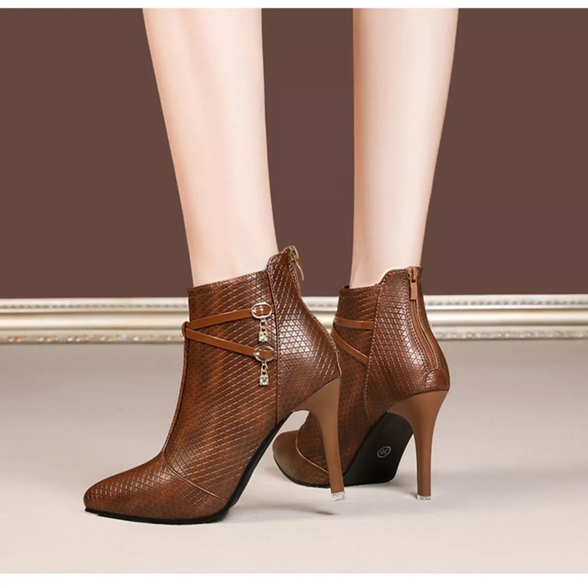 Pointed - Toe Stiletto Ankle Boots - SuzRevera