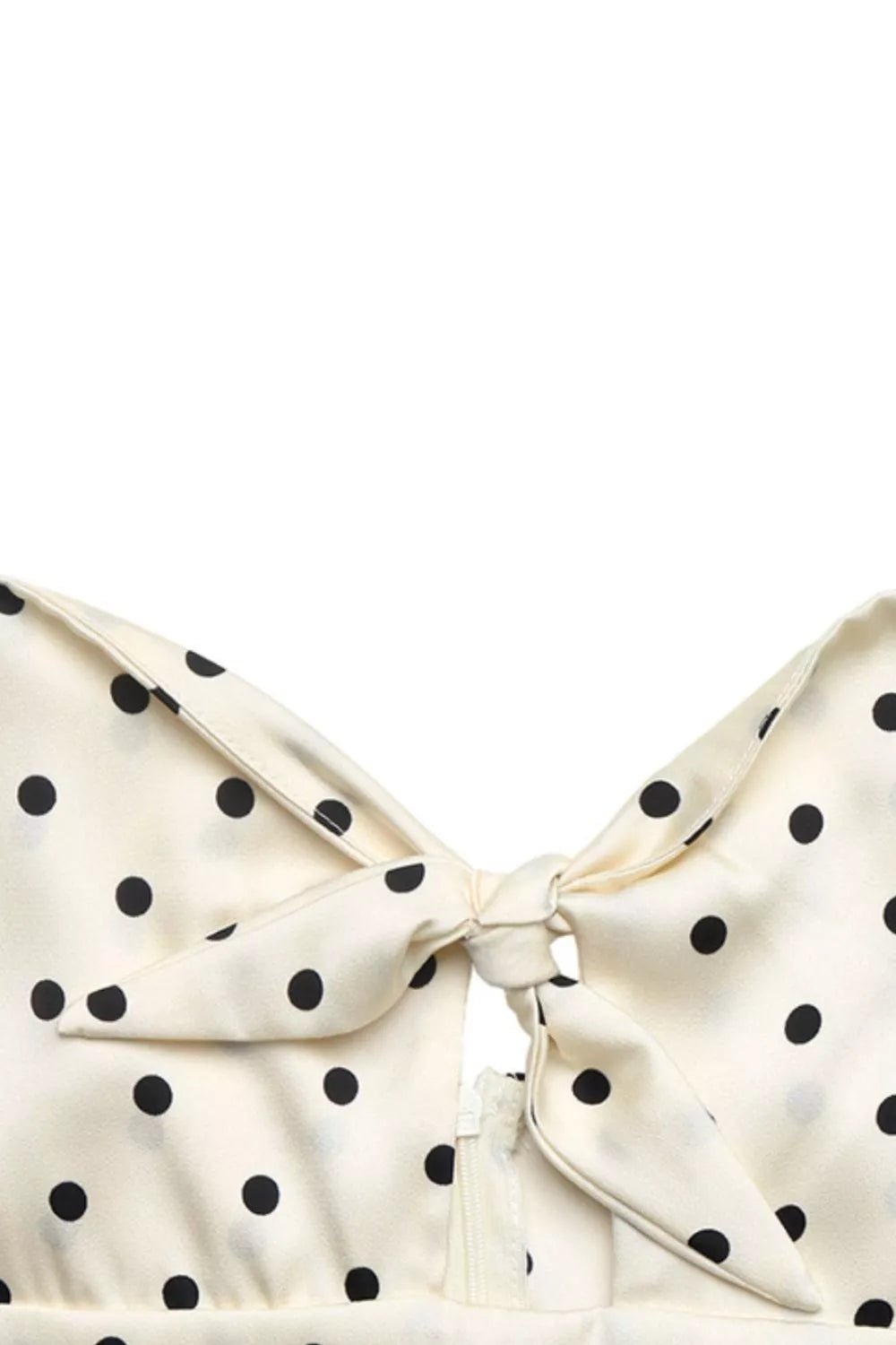 Polka Dot Tie-Front Cutout Maxi Dress - SuzRevera