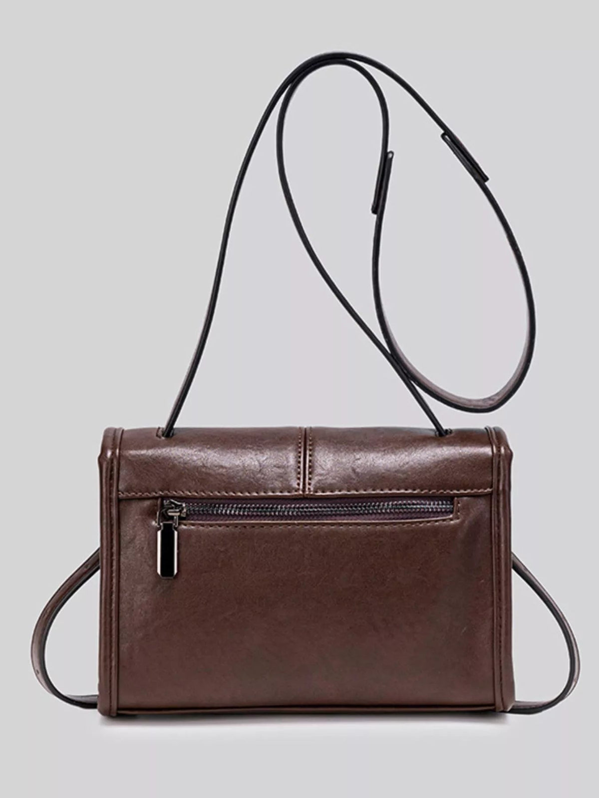 PU Leather Messenger Crossbody Bag with Flap Closure - SuzRevera