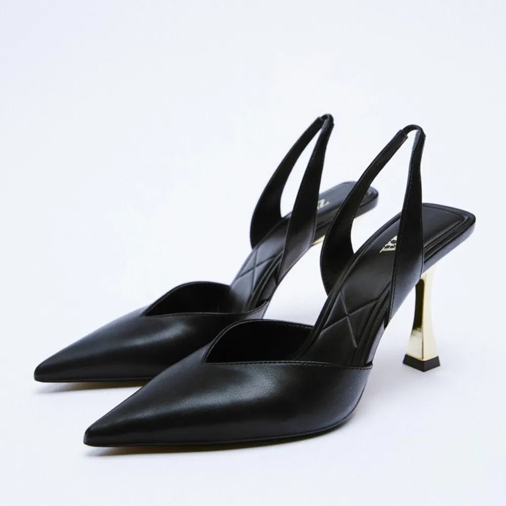PU Leather Point Toe Stiletto Heel Pumps - SuzRevera