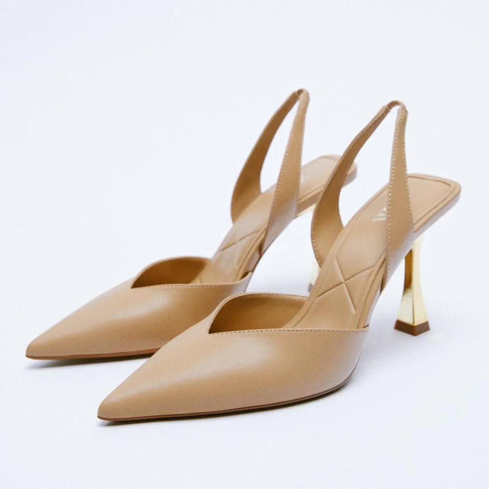 PU Leather Point Toe Stiletto Heel Pumps - SuzRevera