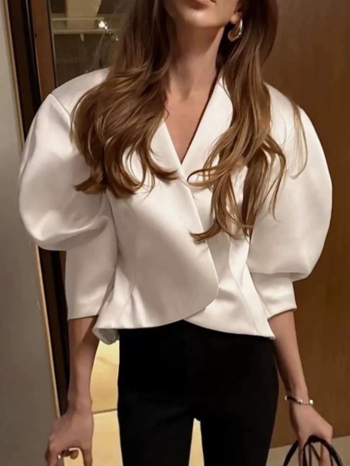 Puff Sleeve Cropped Outerwear - SuzRevera