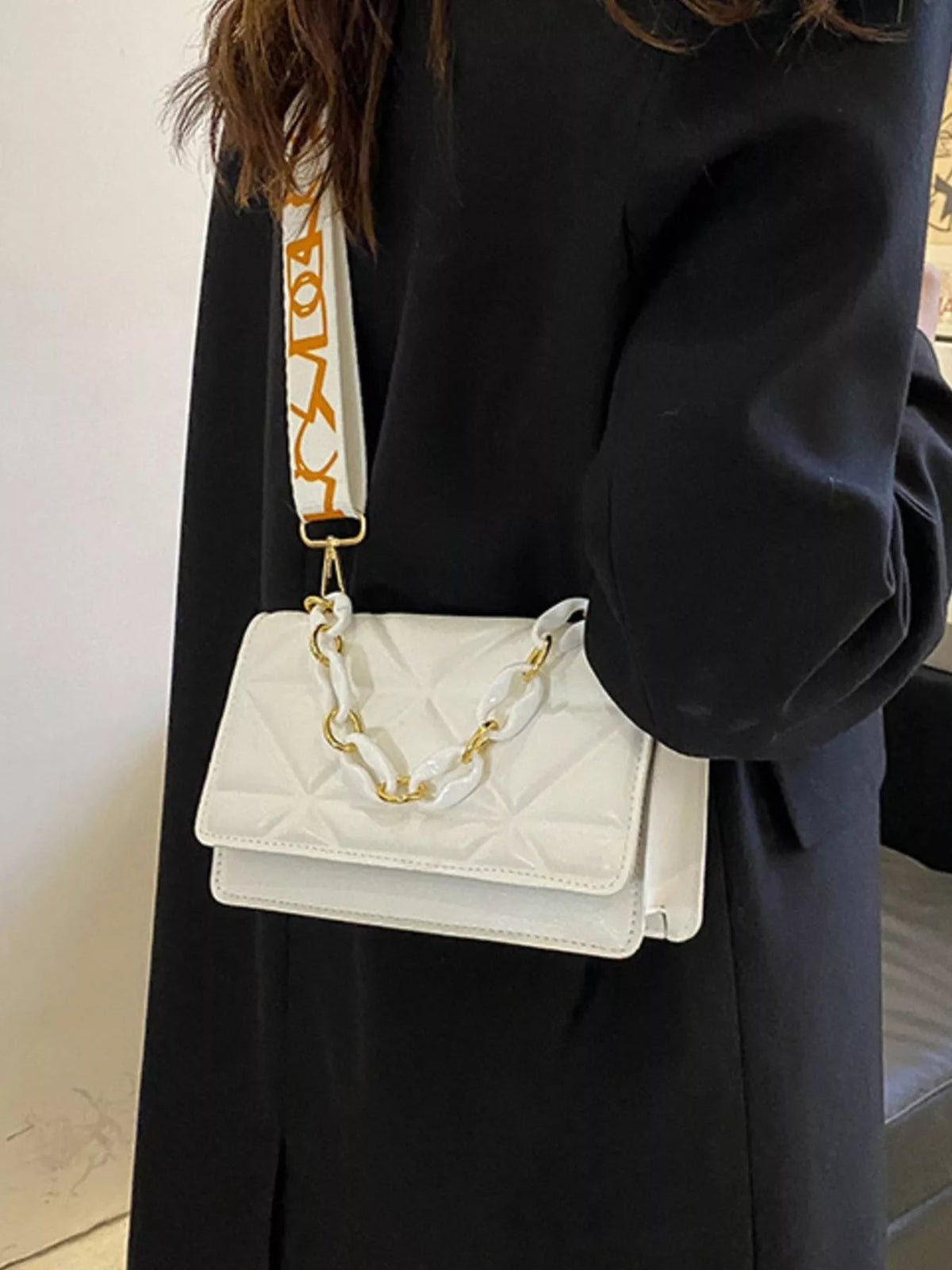 Quilted Adjustable Strap Crossbody Bag - SuzRevera