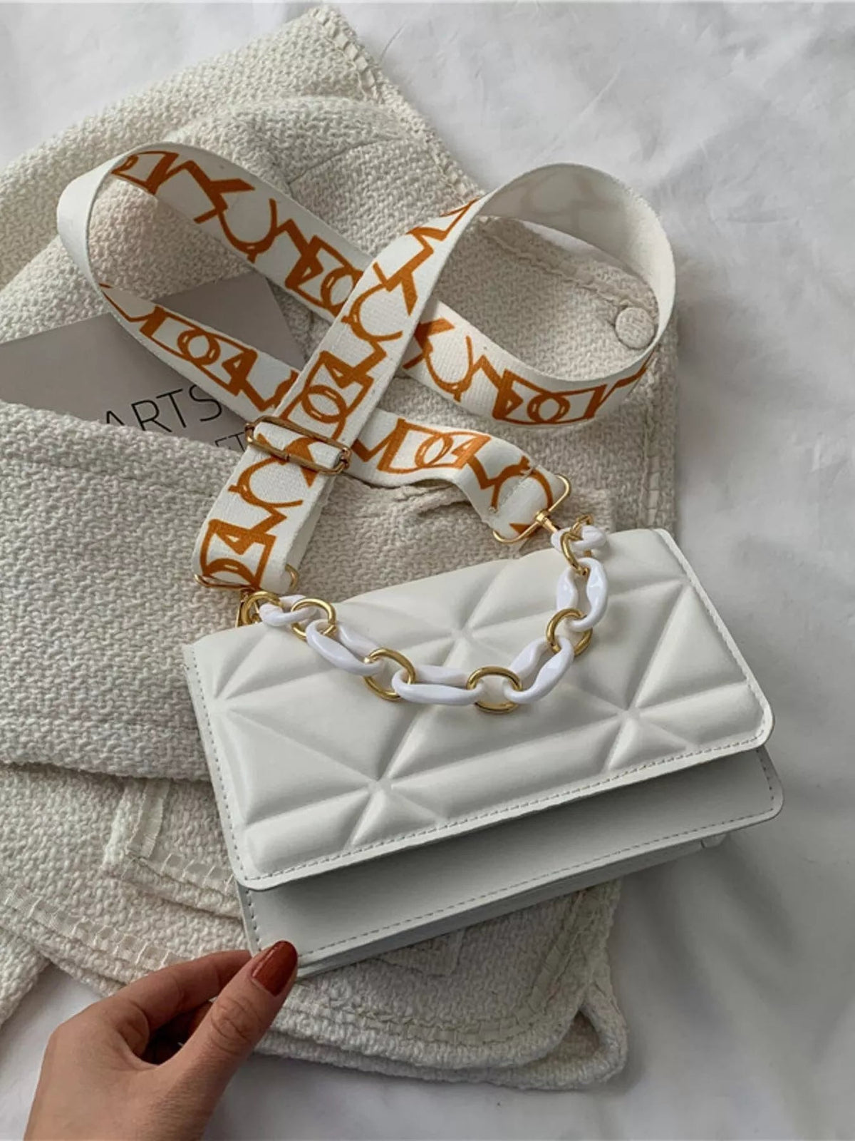 Quilted Adjustable Strap Crossbody Bag - SuzRevera