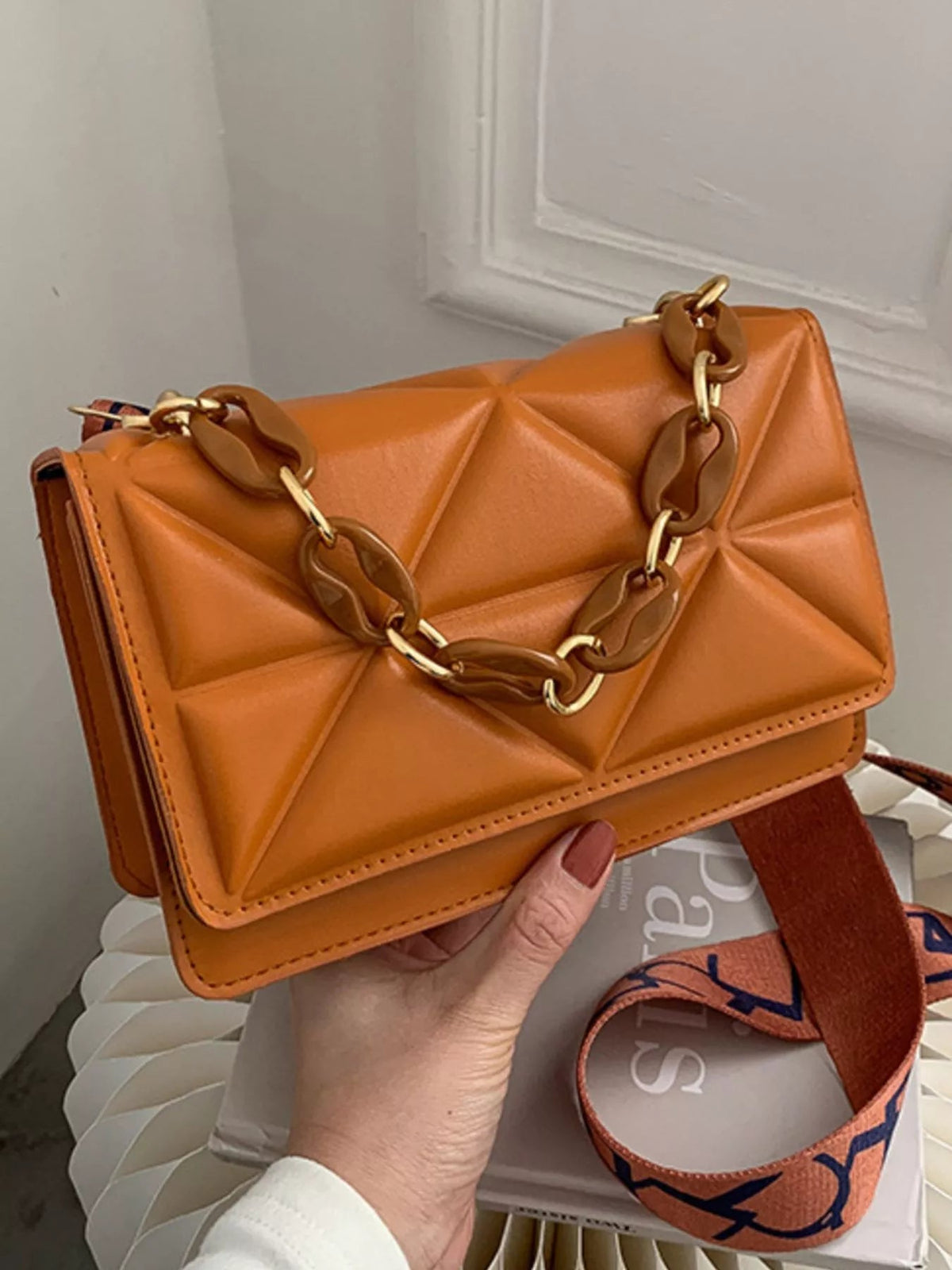 Quilted Adjustable Strap Crossbody Bag - SuzRevera