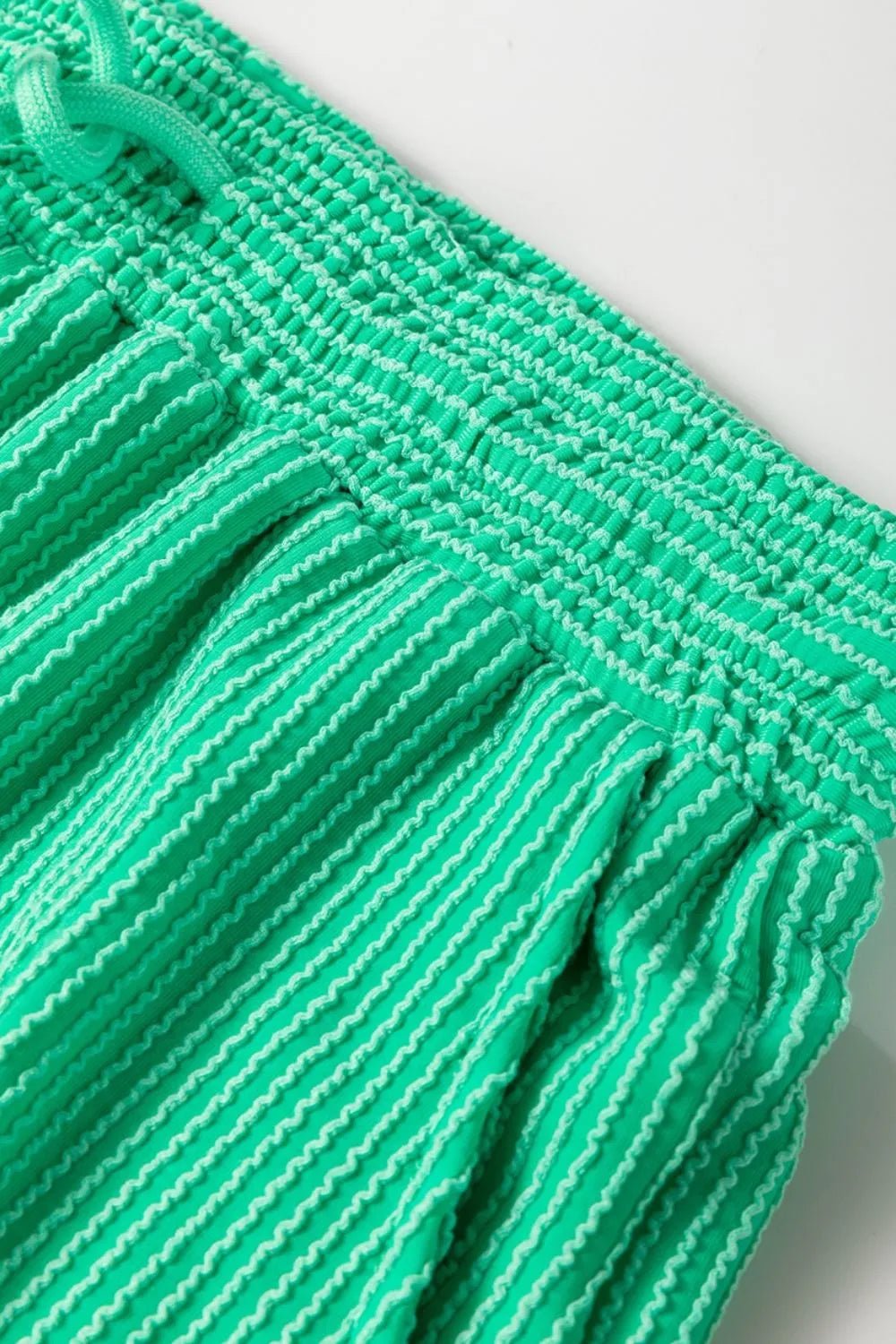 Ribbed Knit Round Neck Top and Pants Casual Set - SuzRevera