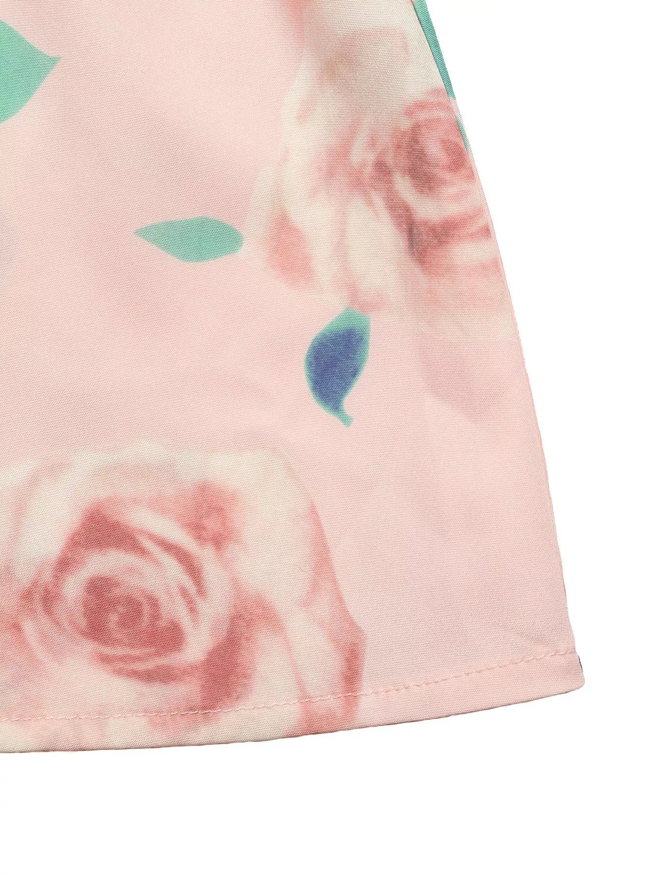 Round Neck Top and Floral Print Skirt Two - Piece Set - SuzRevera