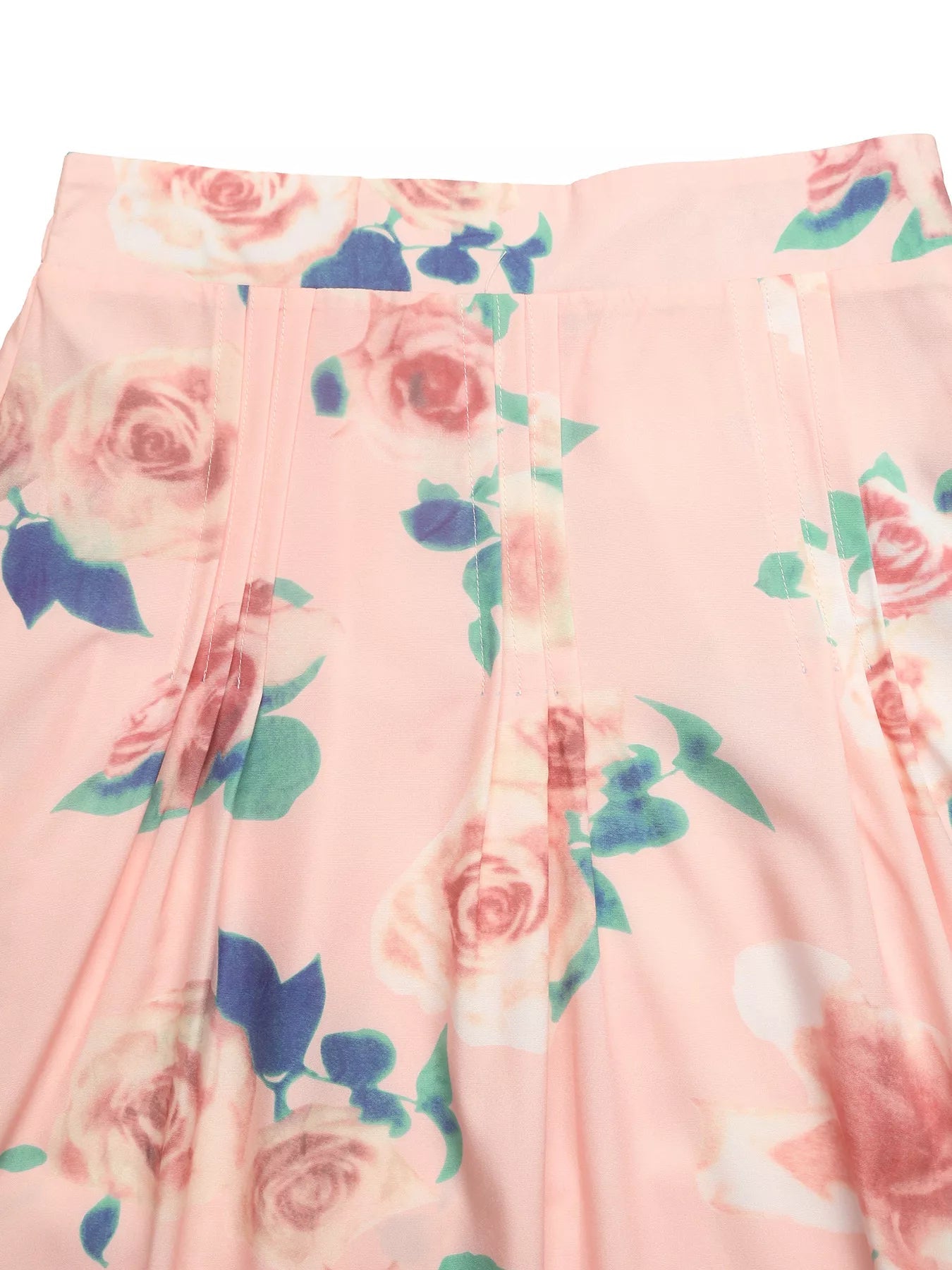 Round Neck Top and Floral Print Skirt Two - Piece Set - SuzRevera