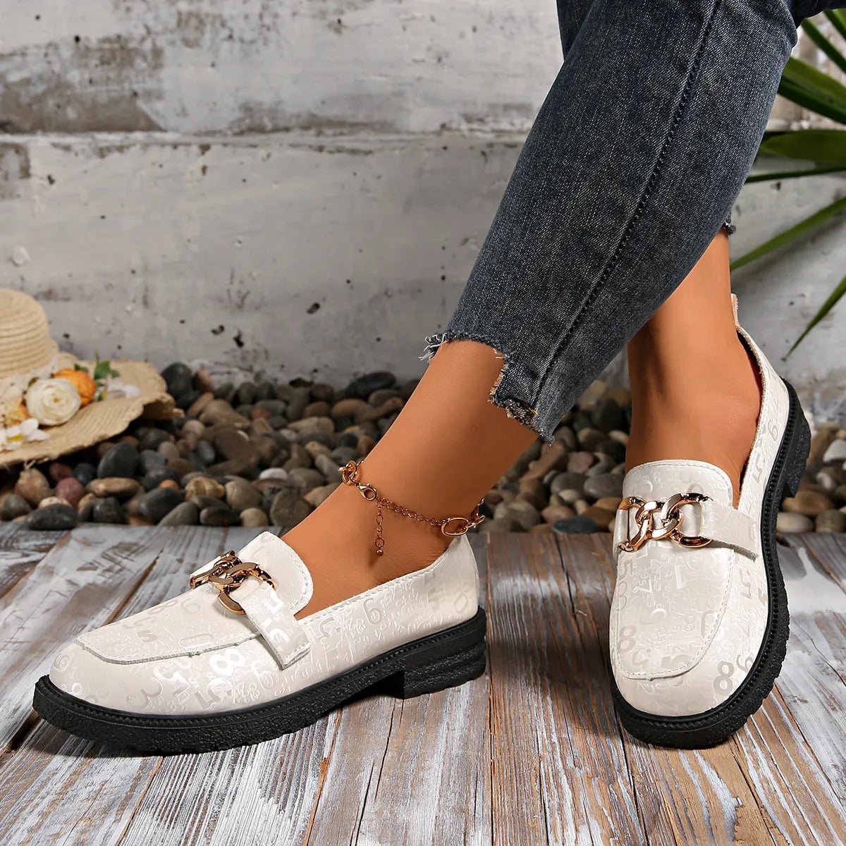 Round Toe Block Heels Loafers - SuzRevera