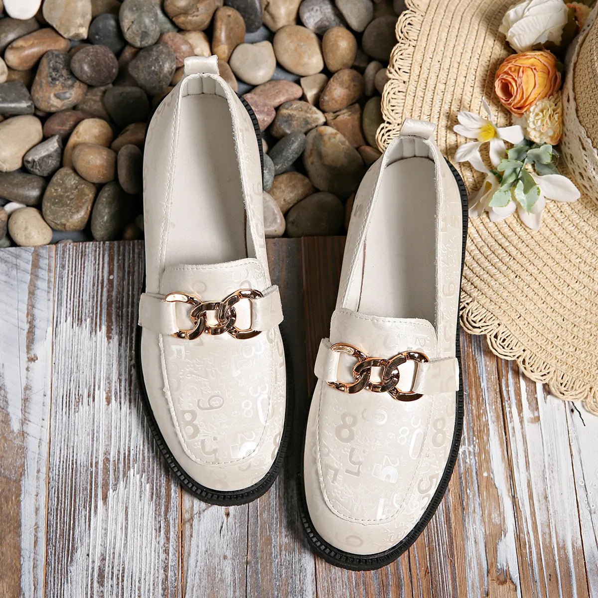 Round Toe Block Heels Loafers - SuzRevera