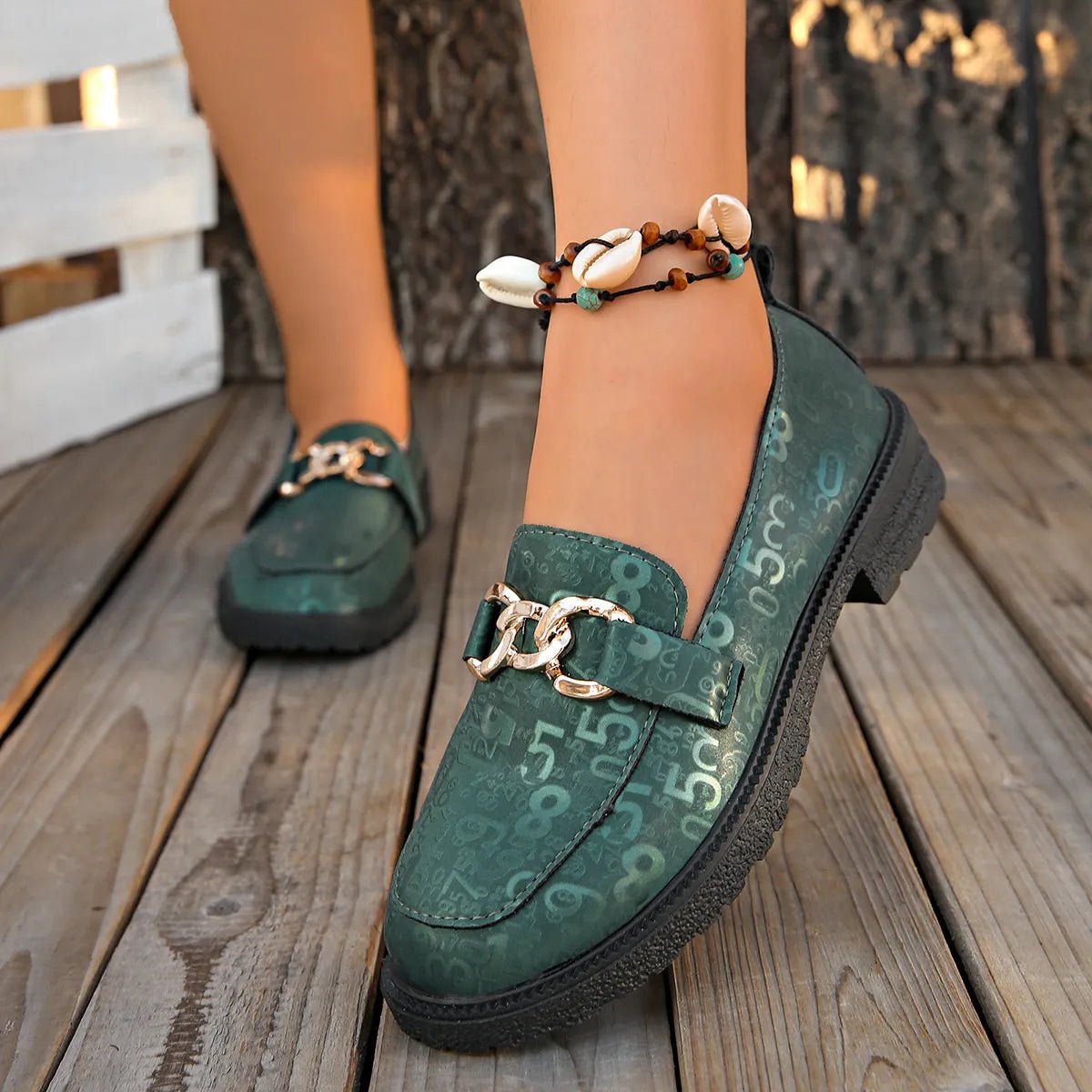 Round Toe Block Heels Loafers - SuzRevera