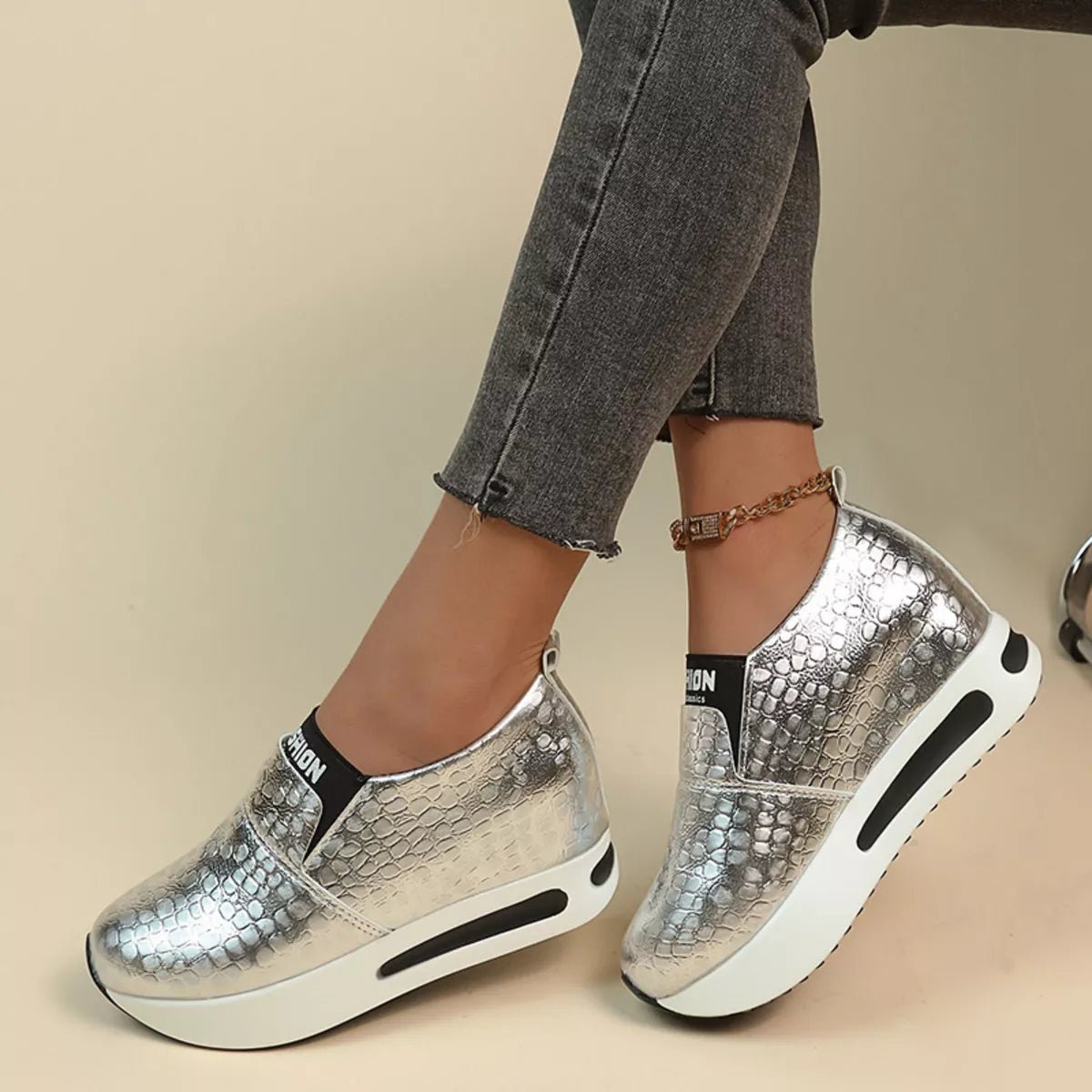 Round Toe Platform Slip - Ons - SuzRevera