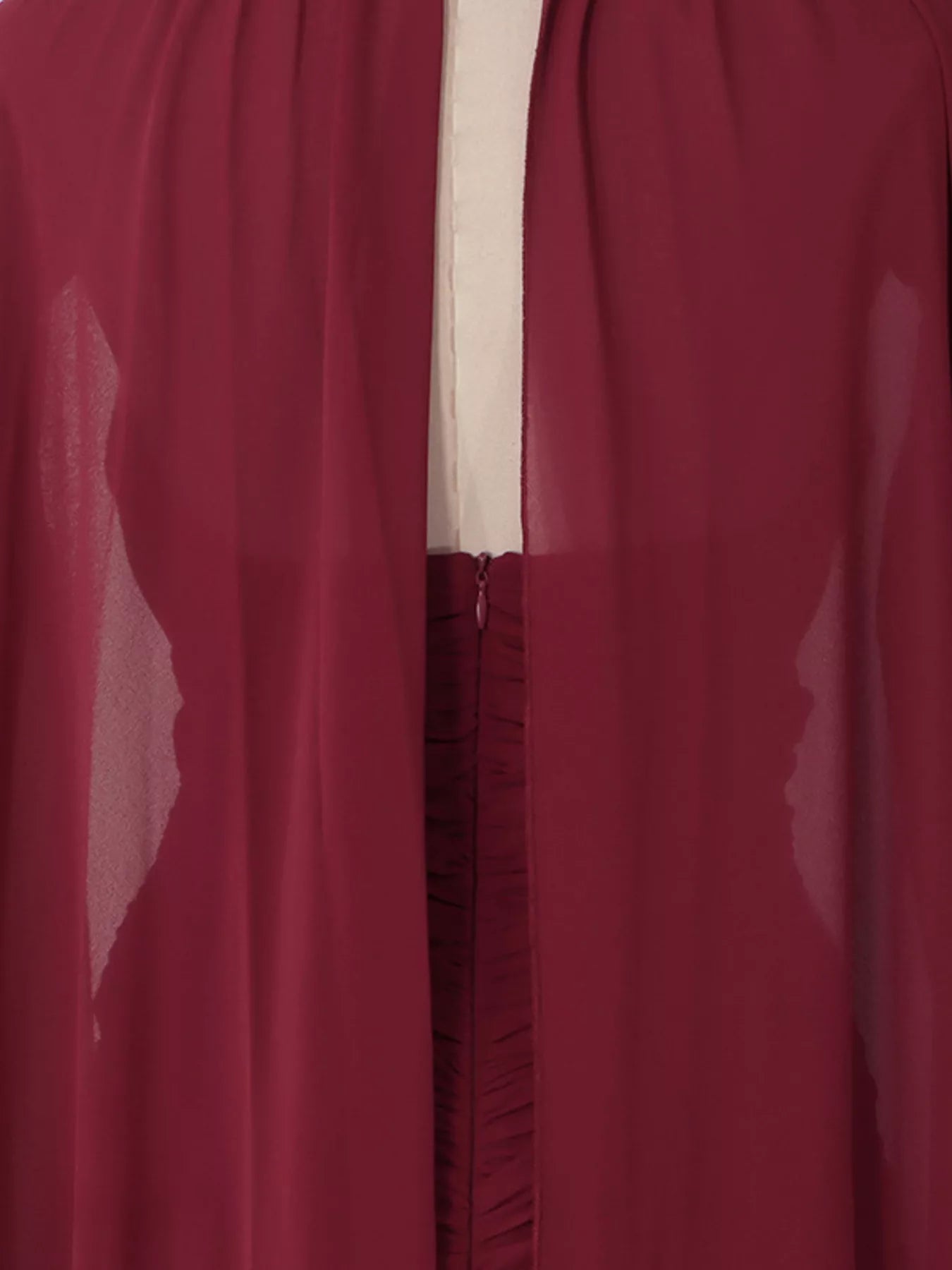 Ruched Halter Neck Cape Maxi Dress - SuzRevera