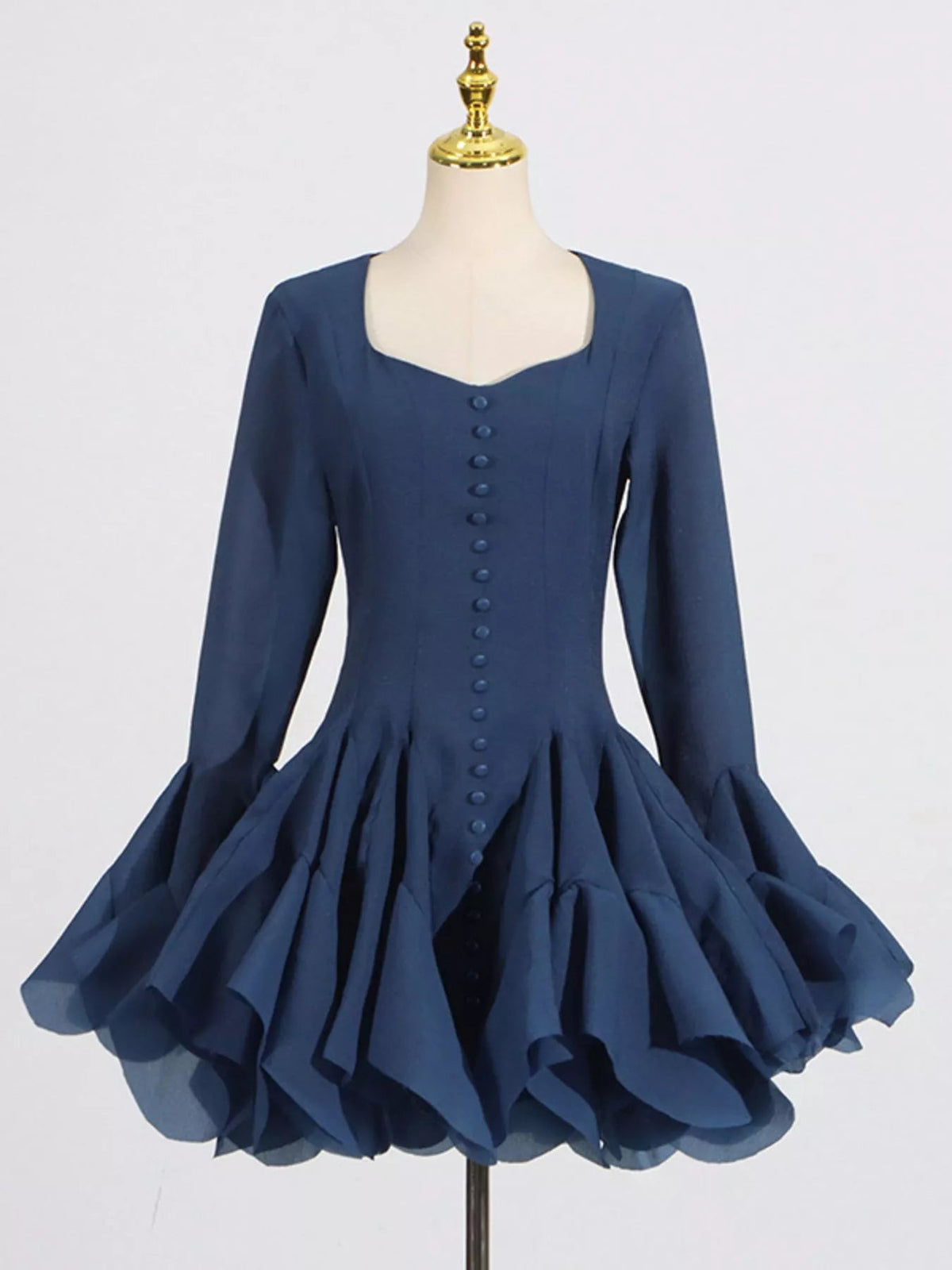 Ruffled Flare Sleeve Mini Dress - SuzRevera
