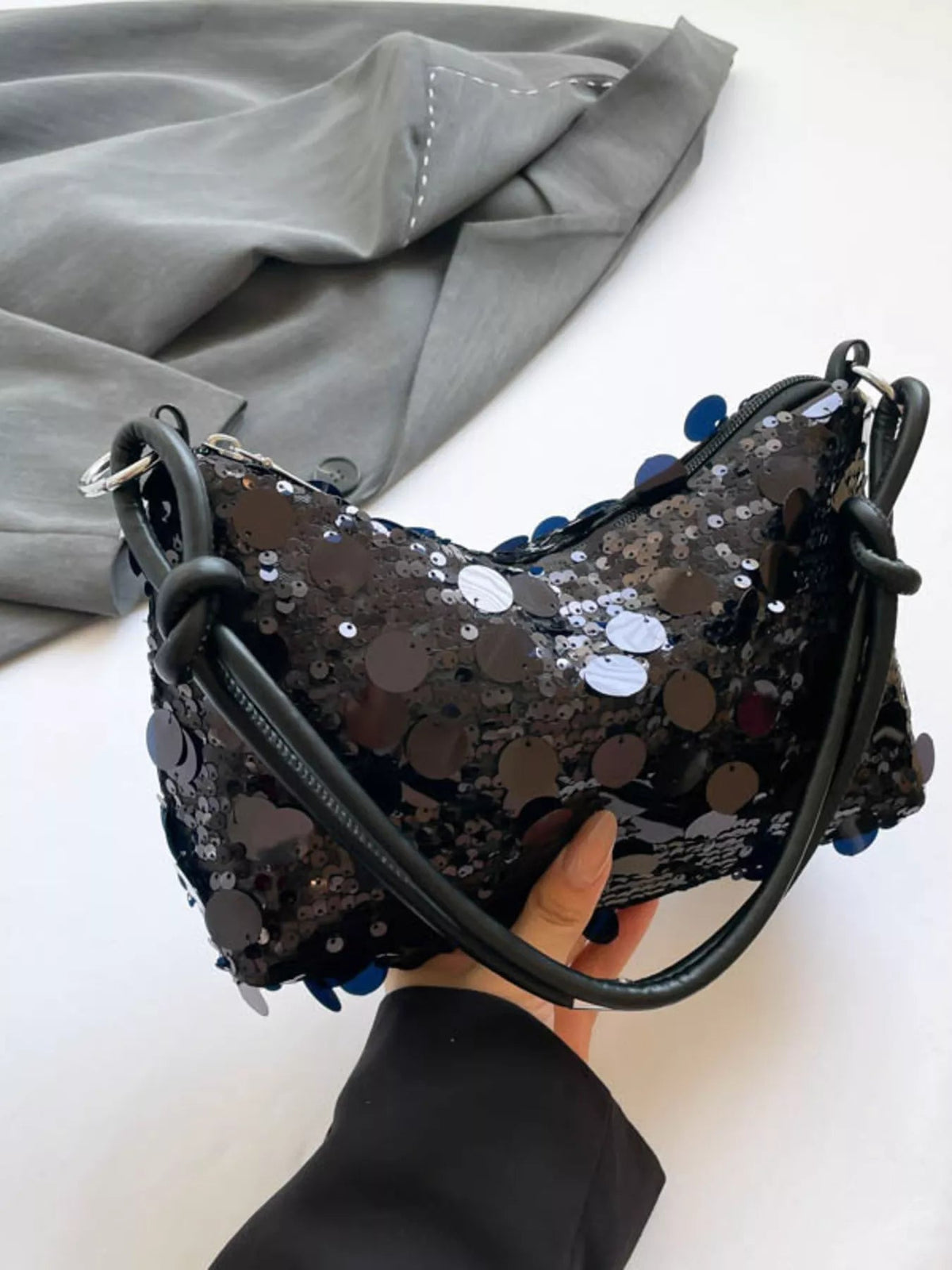 Sequin Embellished Shoulder Bag - SuzRevera