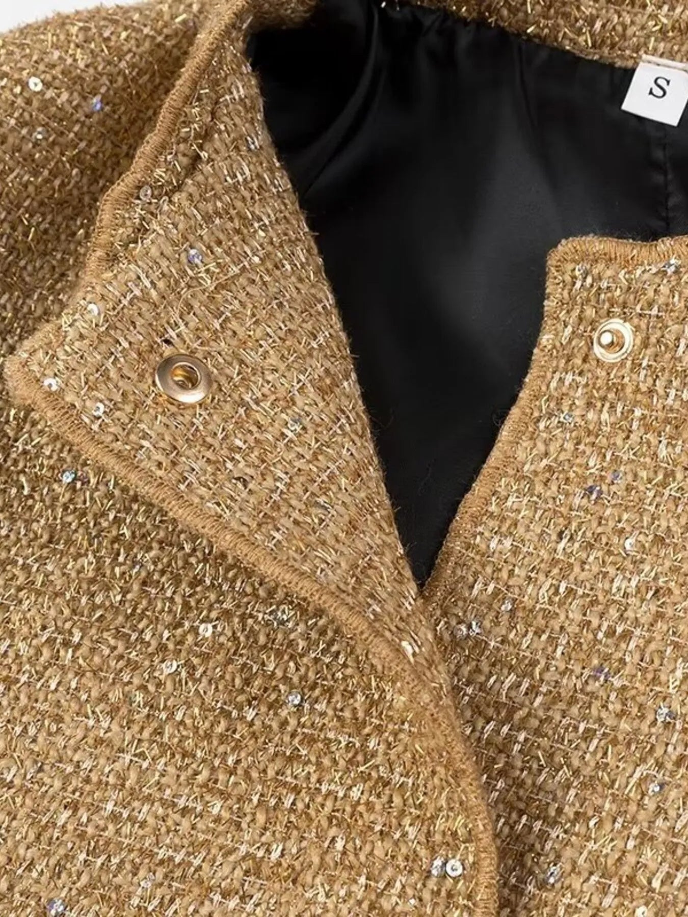 Sequin Long Sleeve Jacket with Pockets - SuzRevera