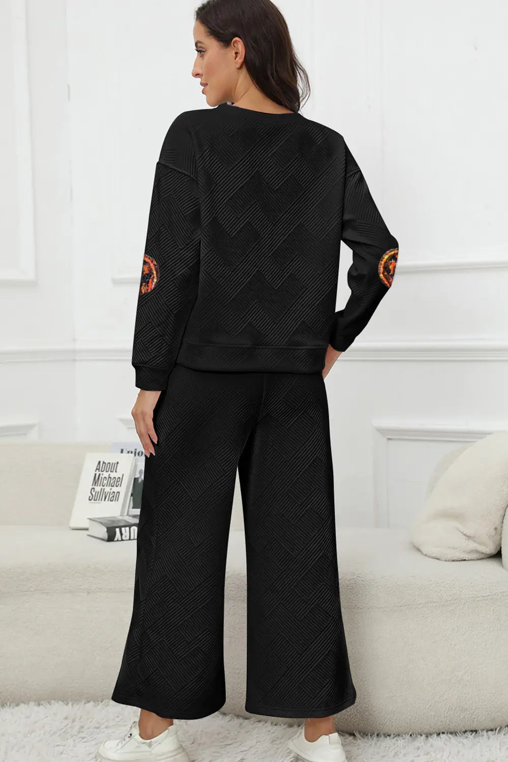 Sequin Patch Pumpkin Top and Pants Set - SuzRevera