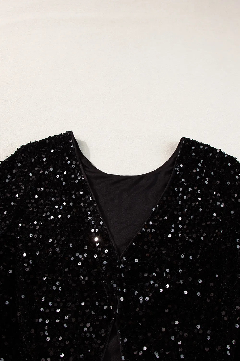 Sequin Round Neck Long Sleeve Blouse - SuzRevera