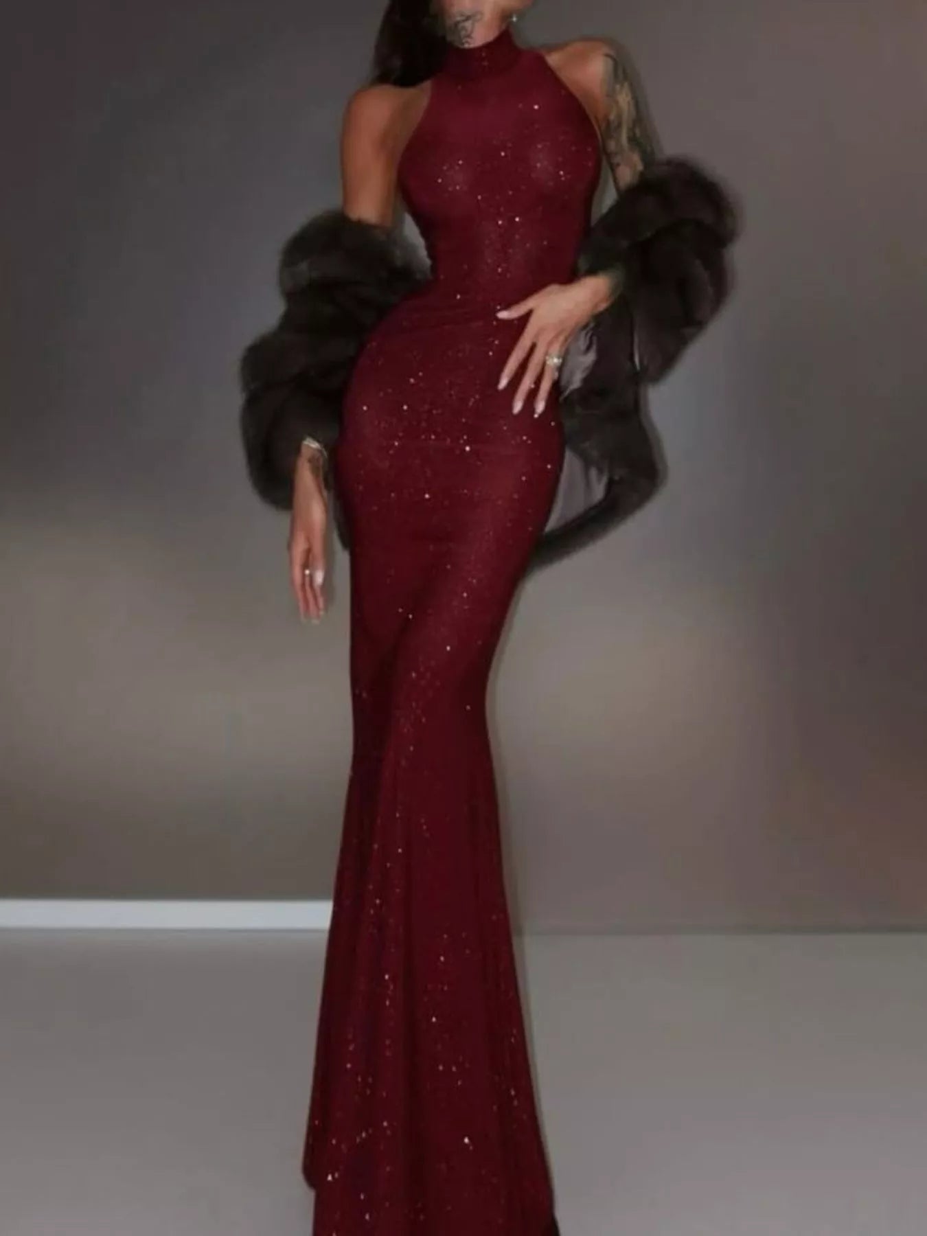 Sequin Sleeveless Maxi Dress - SuzRevera
