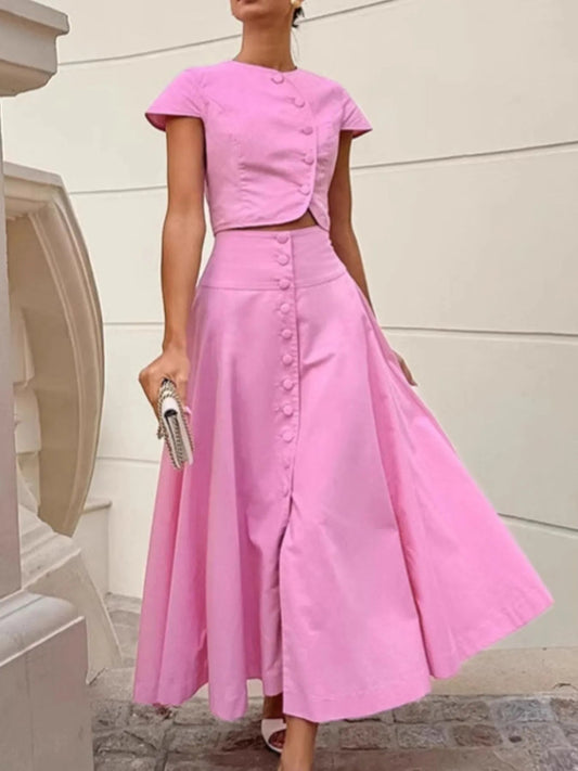Short Sleeve Top and Skirt set - SuzRevera