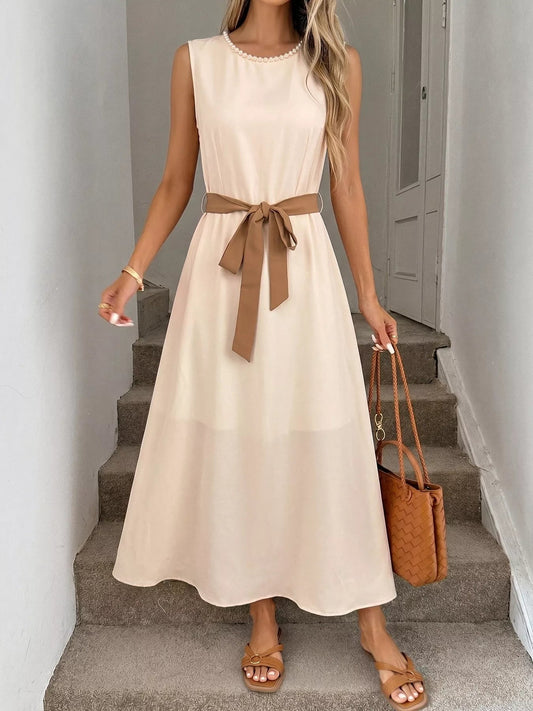 Sleeveless A-Line Midi Dress - SuzRevera